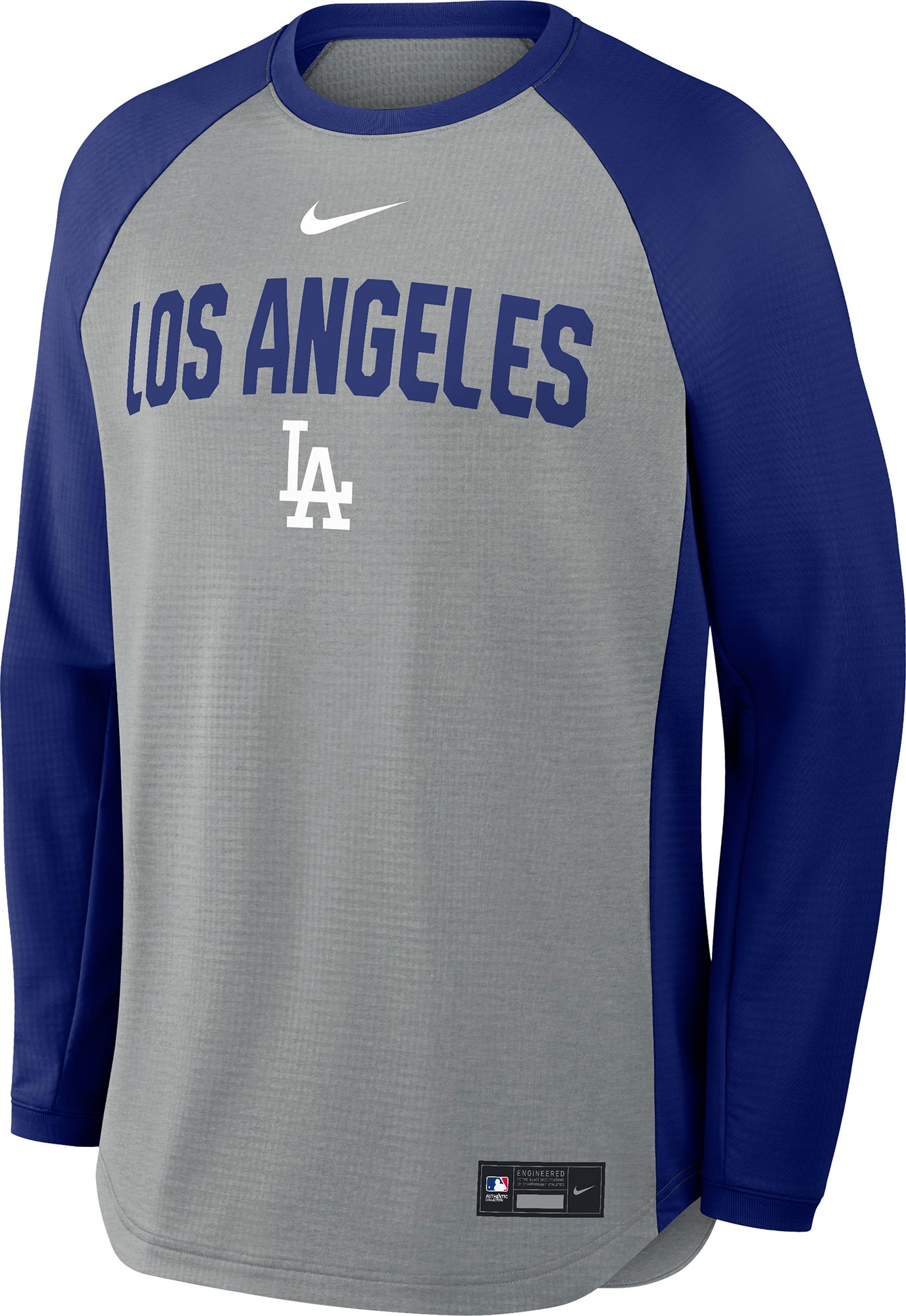 Nike Men's Los Angeles Dodgers Orange Authentic Collection Midweight Crewneck Sweatshirt