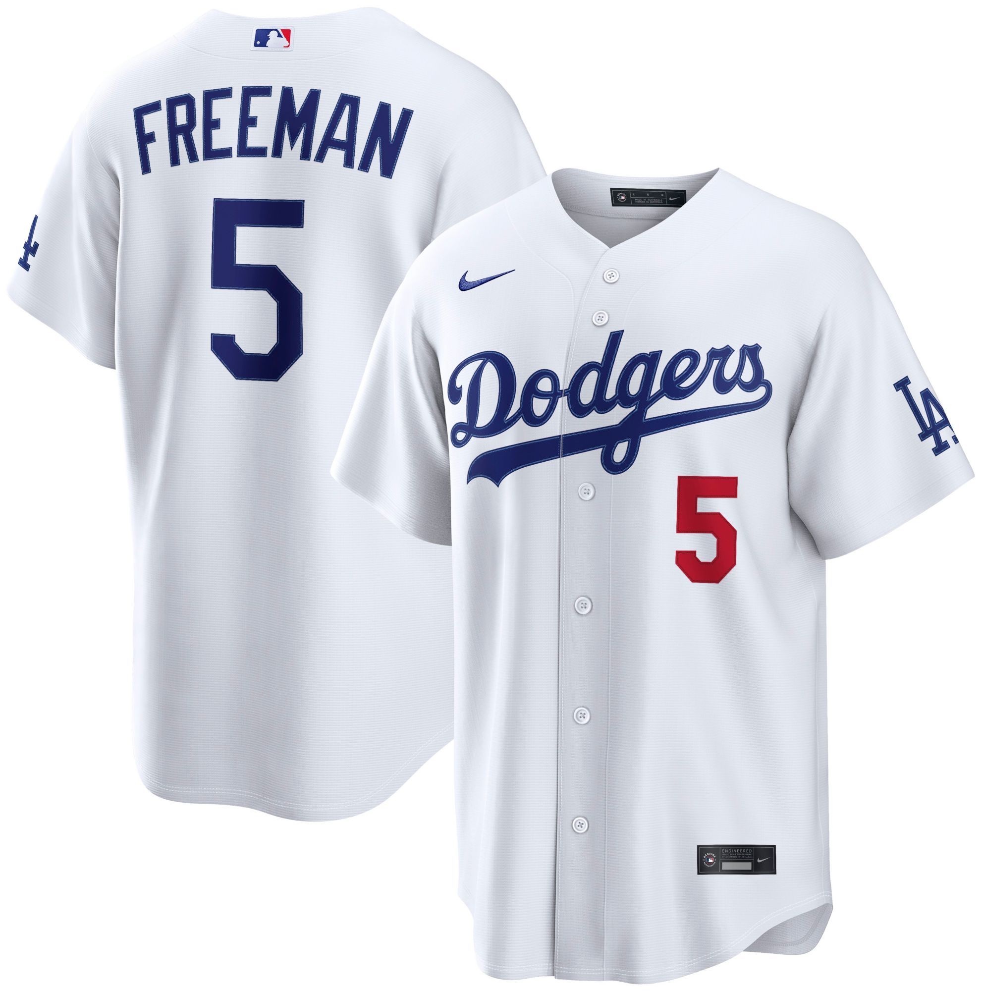Nike Men's Los Angeles Dodgers Freddie Freeman #5 White Home Stadium Jersey