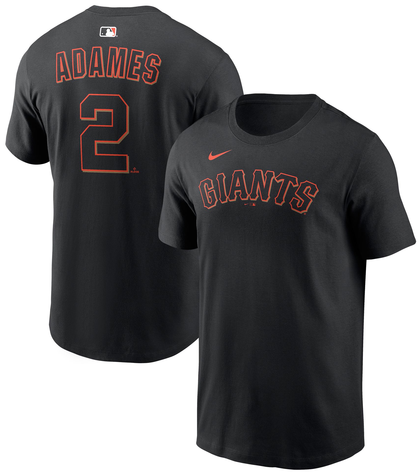 Nike Men's San Francisco Giants Willy Adames #2 Black Home T-Shirt