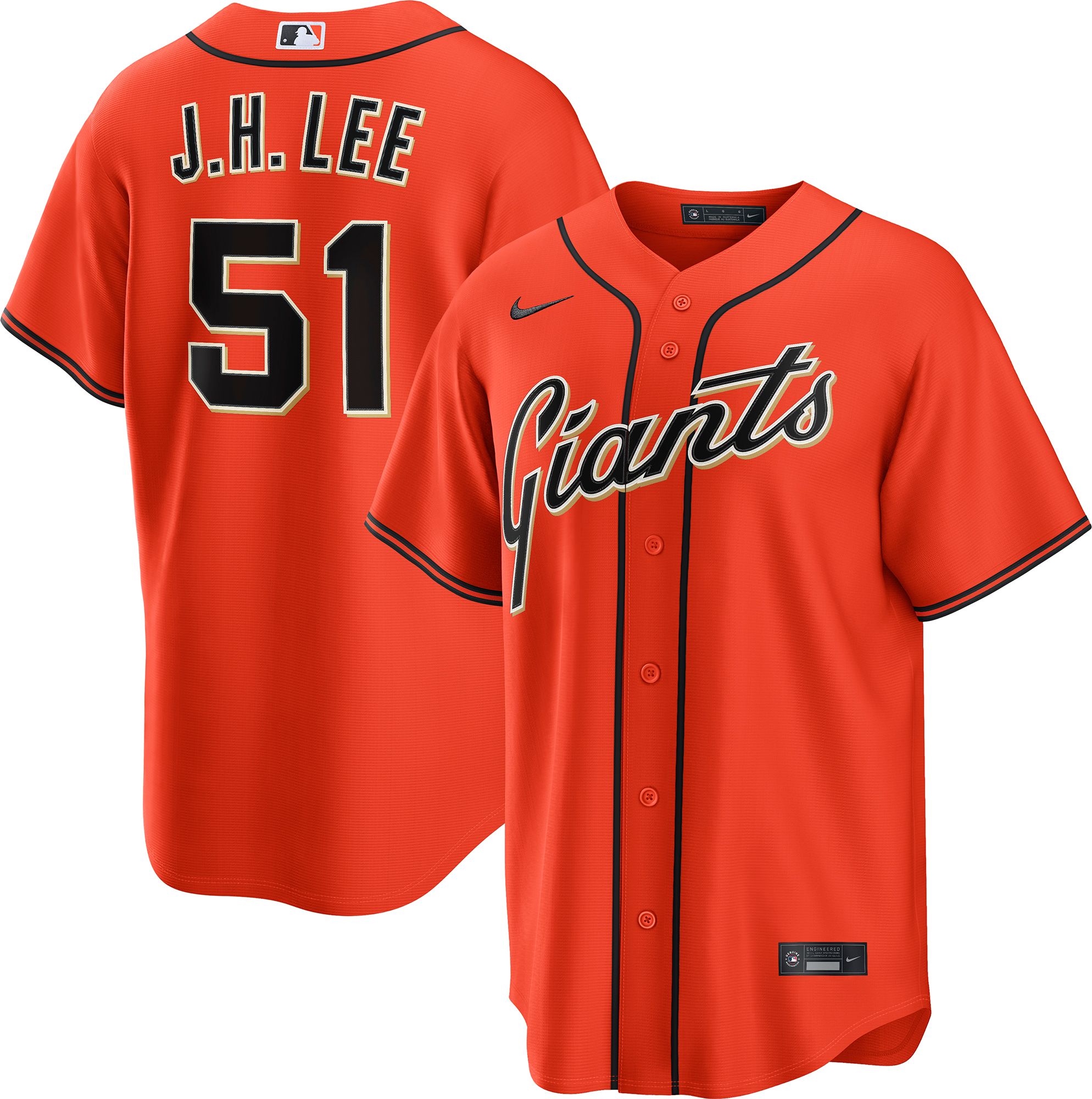 Nike Men's San Francisco Giants Orange Jung Hoo Lee #51 Alternate Replica Jersey