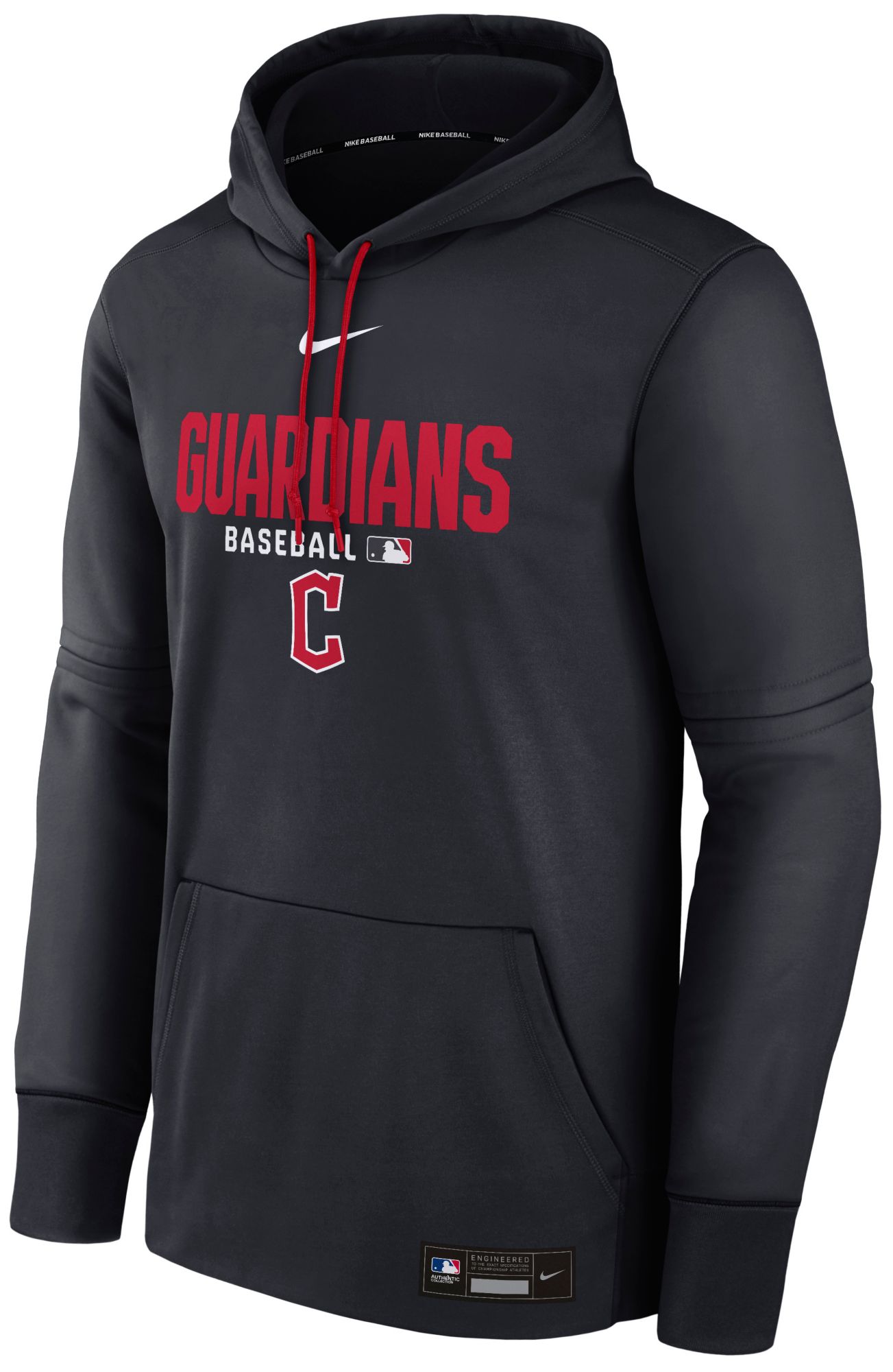 Nike Men's Cleveland Guardians Blue Authentic Collection Therma Hoodie
