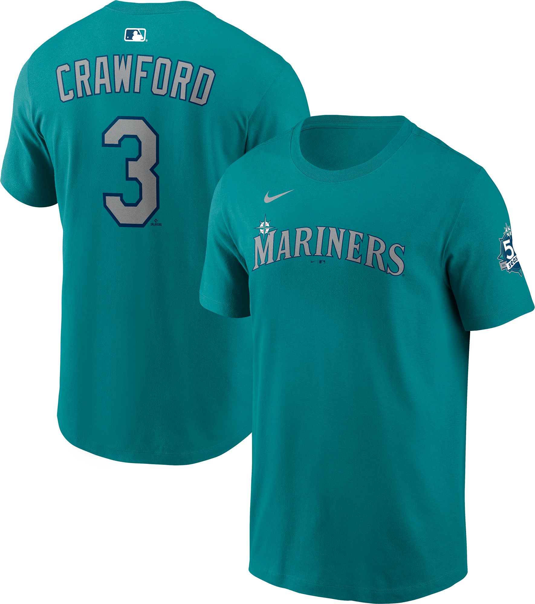 Nike Men's Seattle Mariners JP Crawford #3 Green Anniversary T-Shirt