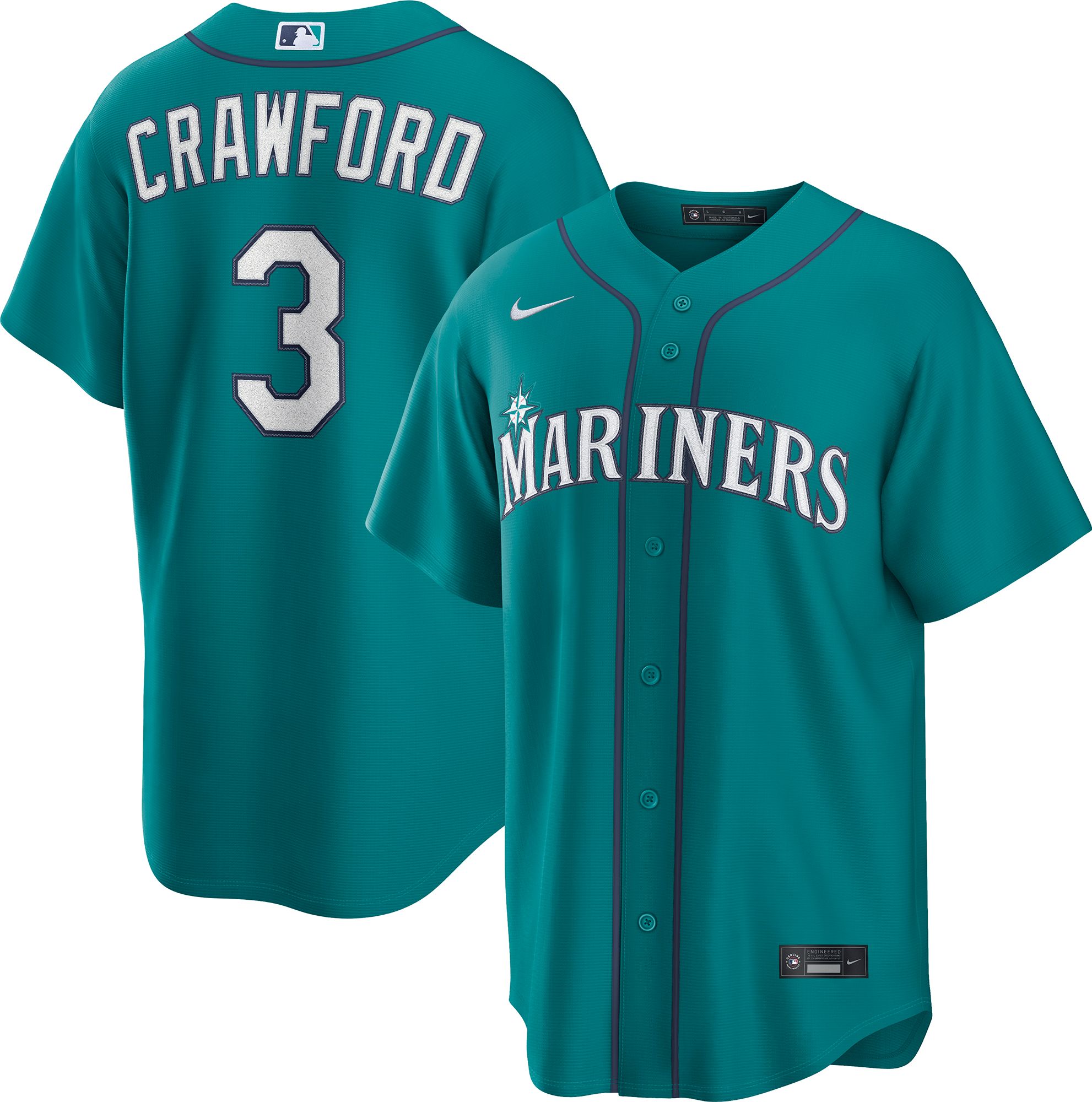 Nike Men's Seattle Mariners JP Crawford #3 Mardi Gras Alternate Replica Jersey