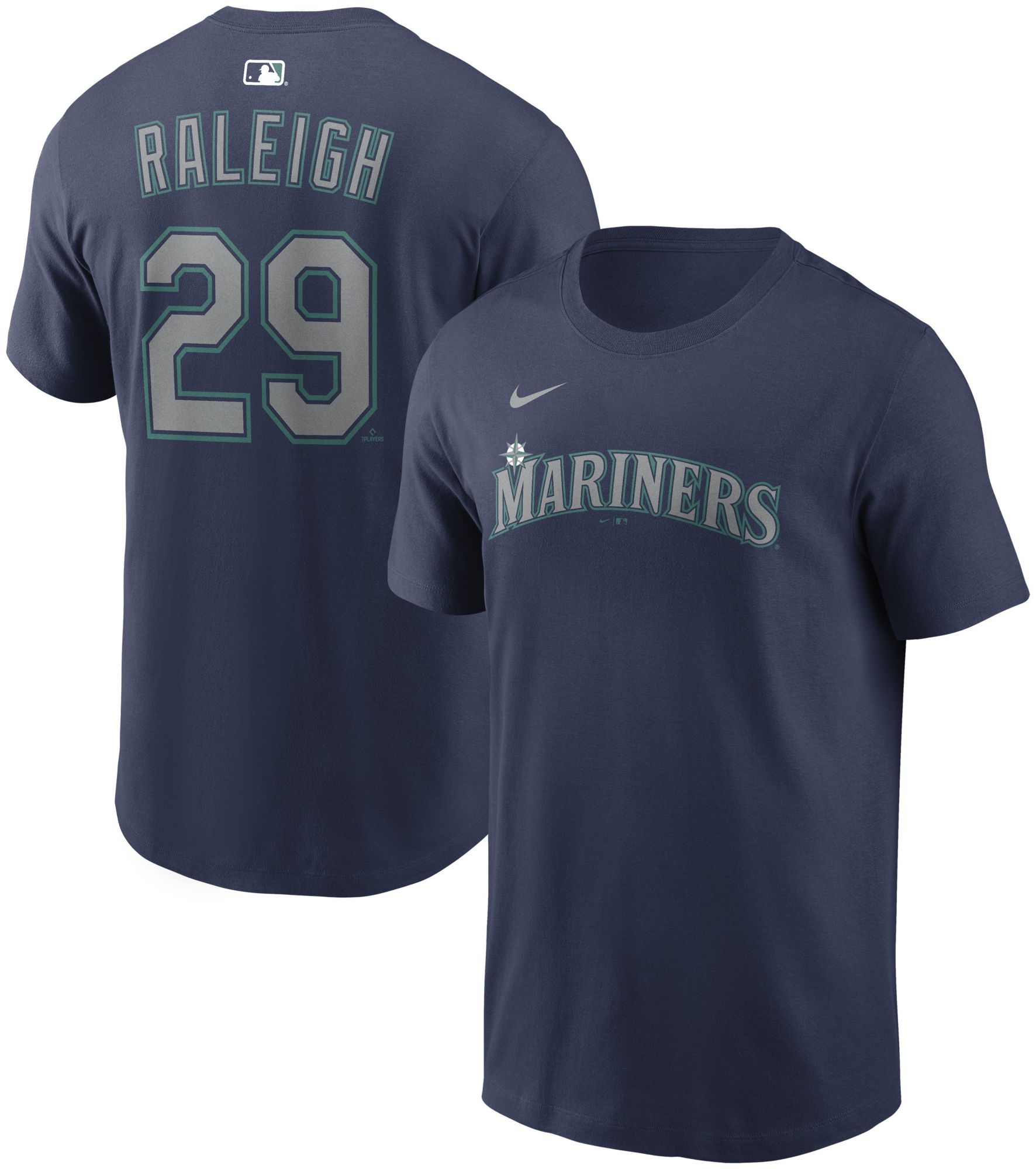 Nike Men's Seattle Mariners Cal Raleigh #29 Navy Home T-Shirt