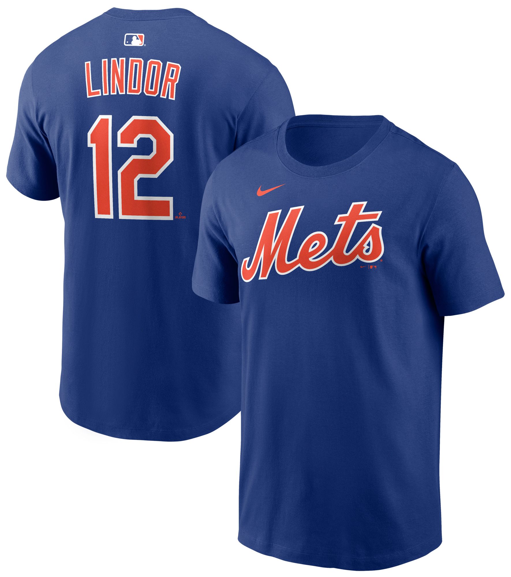 Nike Men's New York Mets Francisco Lindor #12 Blue Home T-Shirt