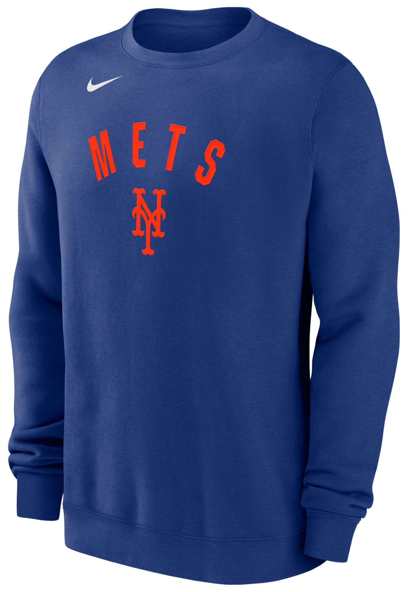 Nike Men's New York Mets Blue Twill Club Crewneck Sweatshirt
