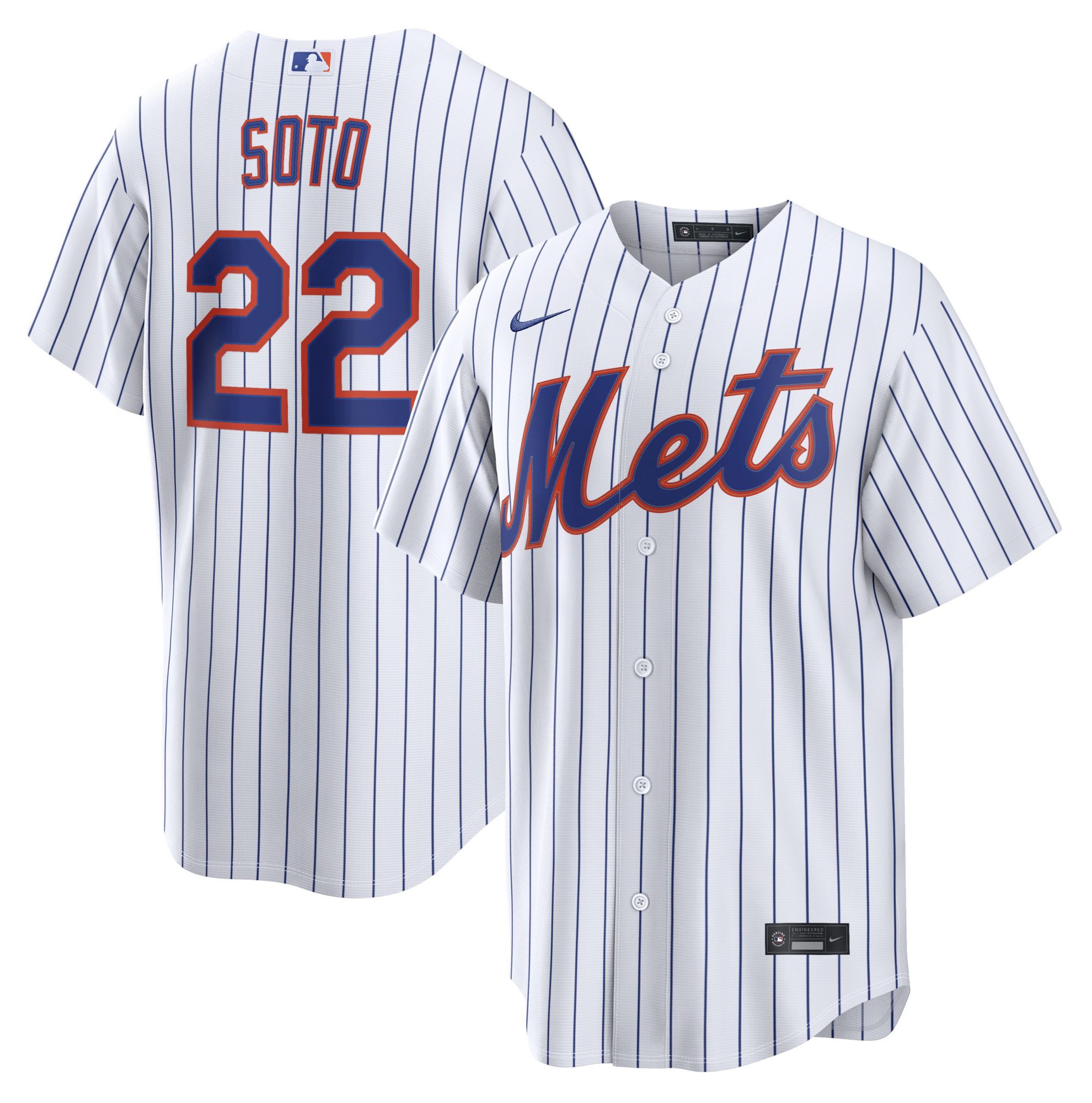 Nike Men's New York Mets Juan Soto #22 White Home Replica Jersey