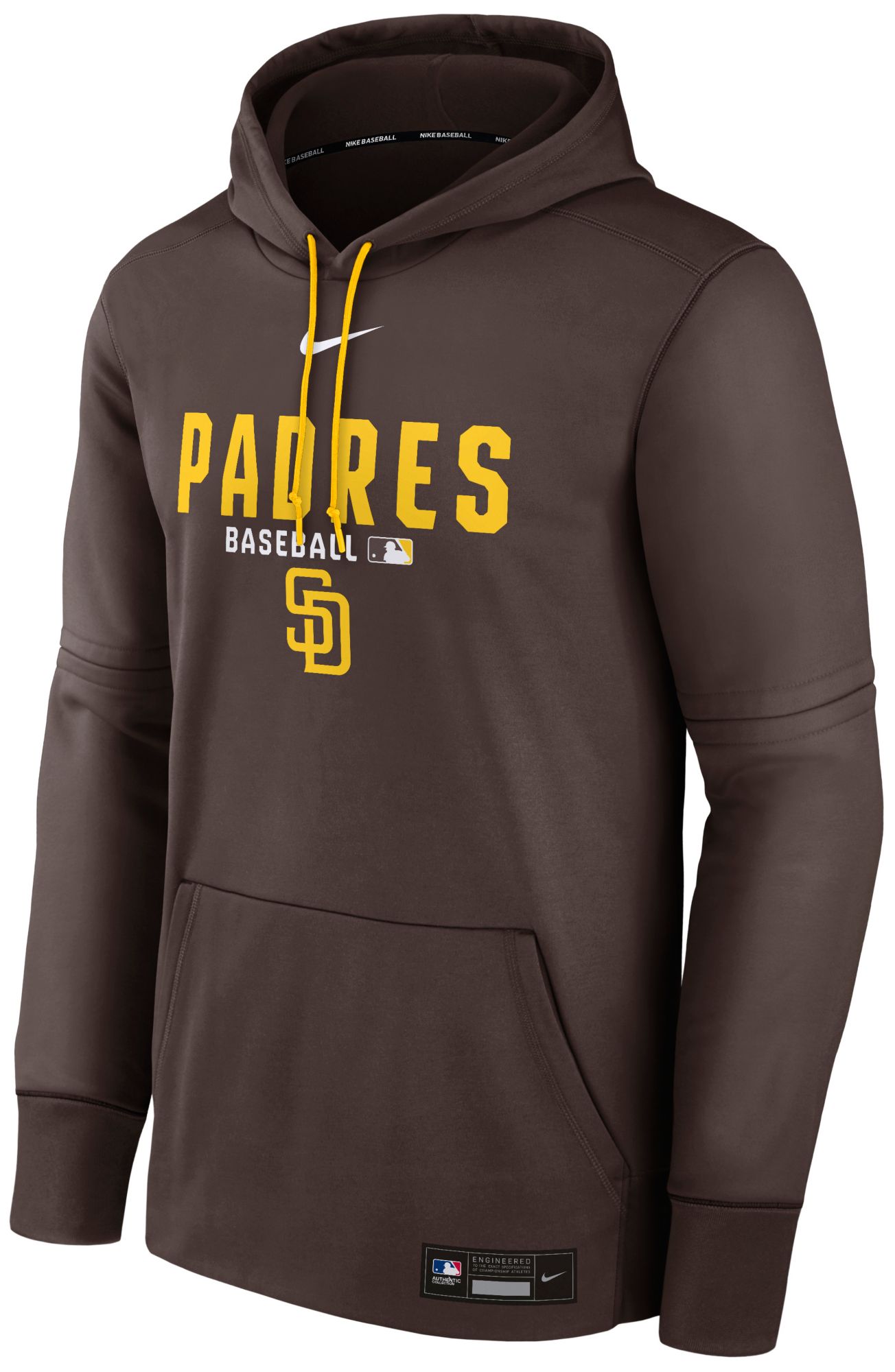 Nike Men's San Diego Padres Brown Authentic Collection Therma Hoodie