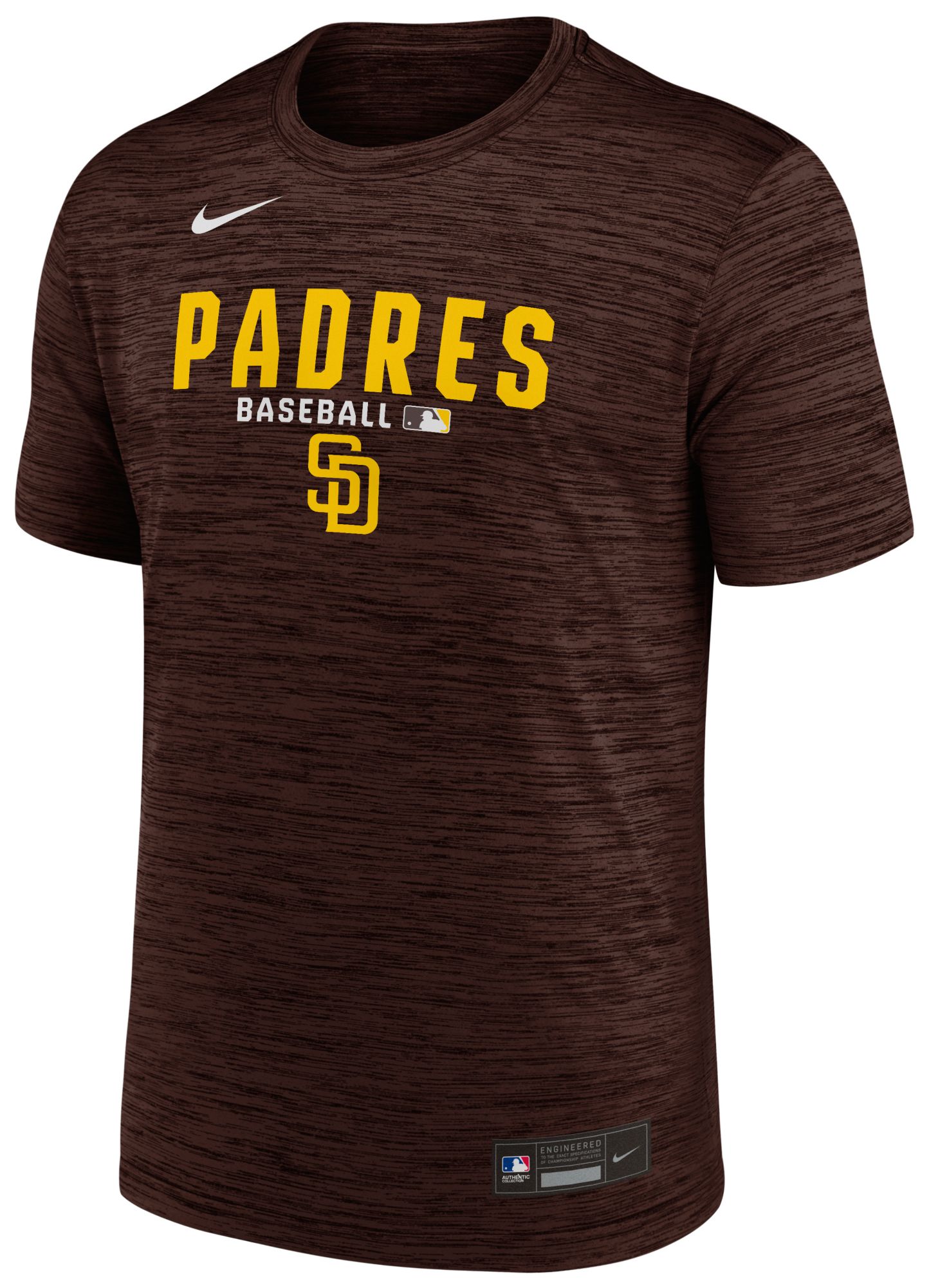 Nike Men's San Diego Padres Brown Authentic Collection Velocity T-Shirt