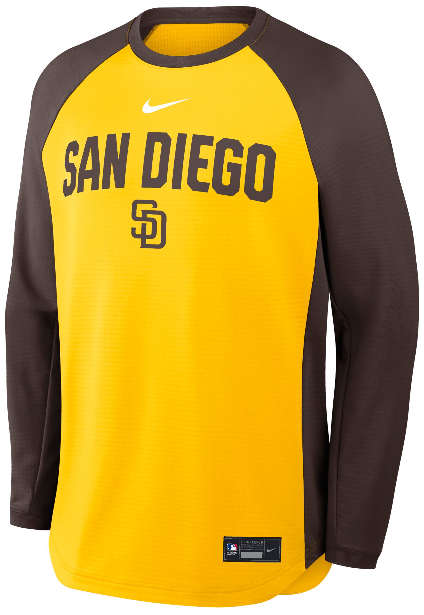 Nike Men's San Diego Padres Blue Authentic Collection Midweight Crewneck Sweatshirt