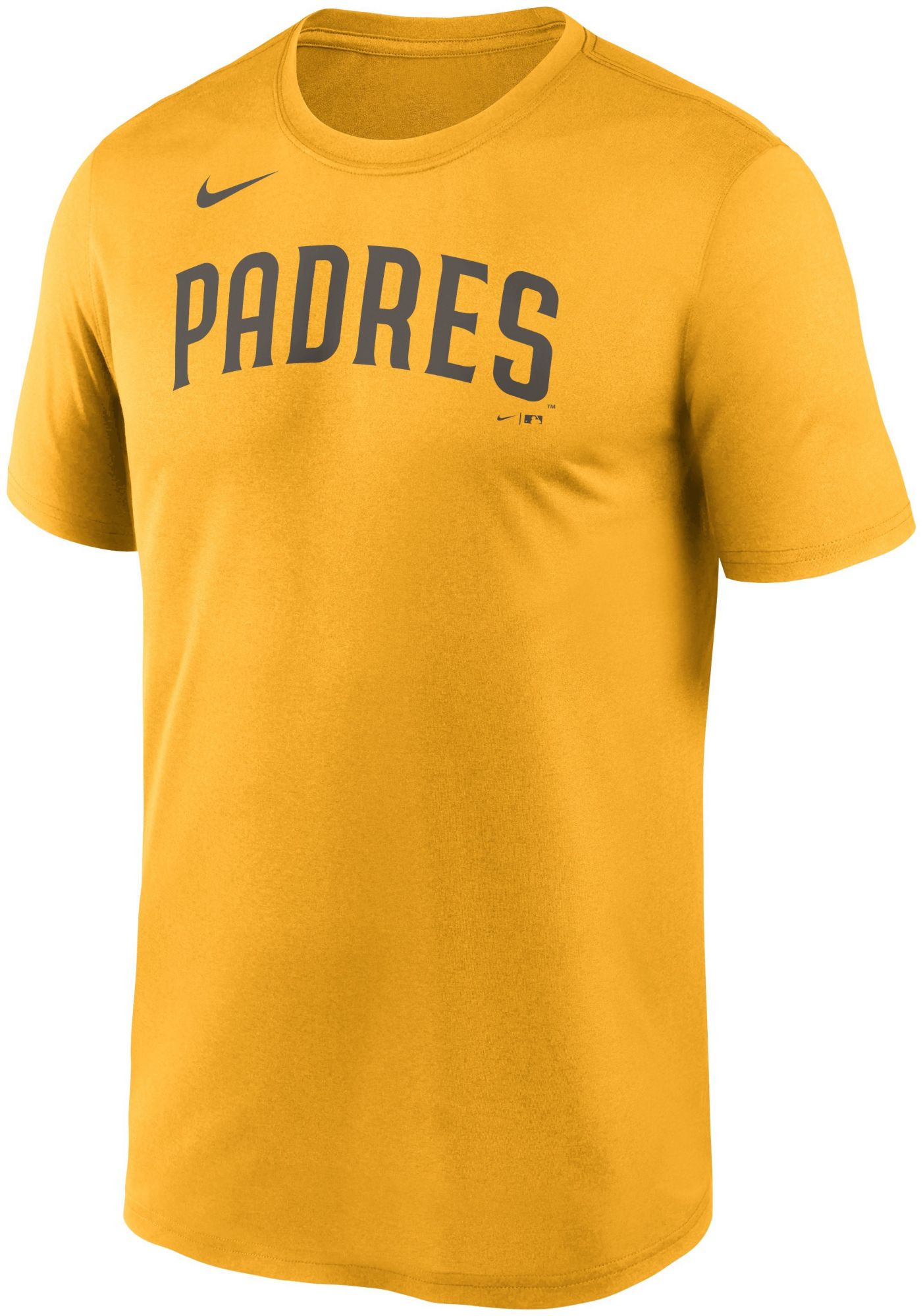 Nike Men's San Diego Padres Yellow Wordmark Legend T-Shirt