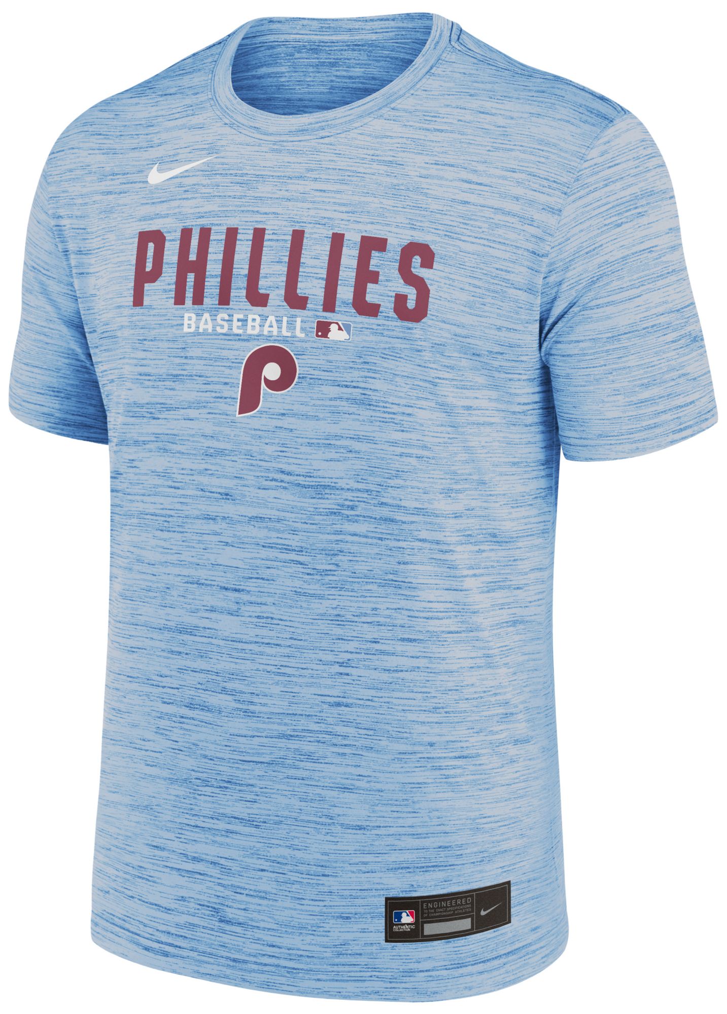 Nike Men's Philadelphia Phillies Blue Authentic Collection Velocity T-Shirt