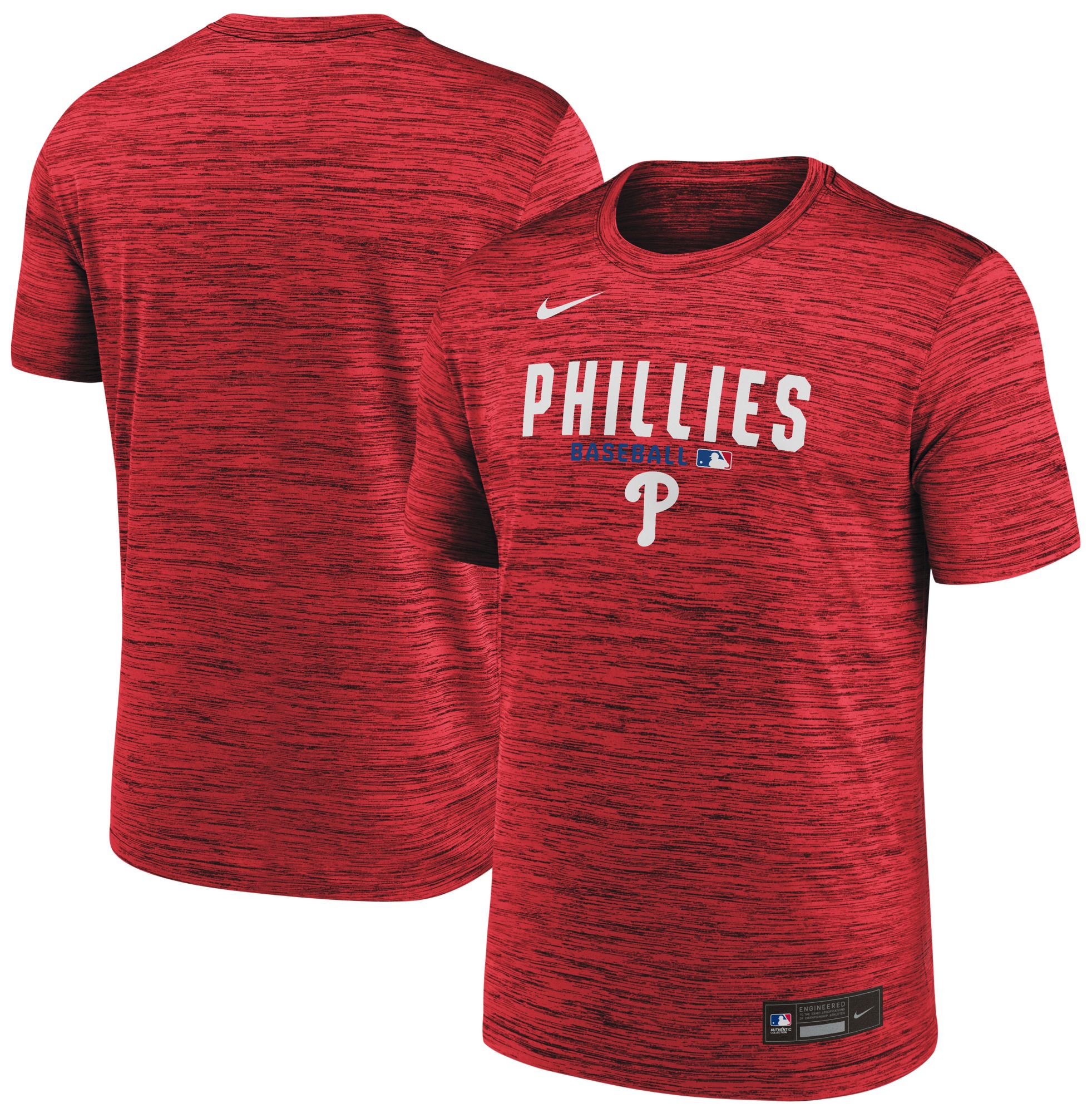 Nike Men's Philadelphia Phillies Red Authentic Collection Velocity T-Shirt