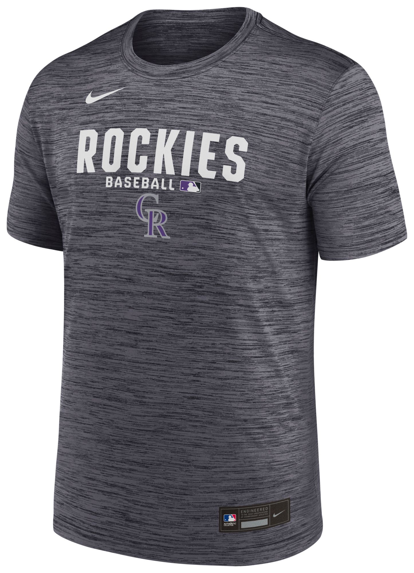 Nike Men's Colorado Rockies Black Authentic Collection Velocity T-Shirt