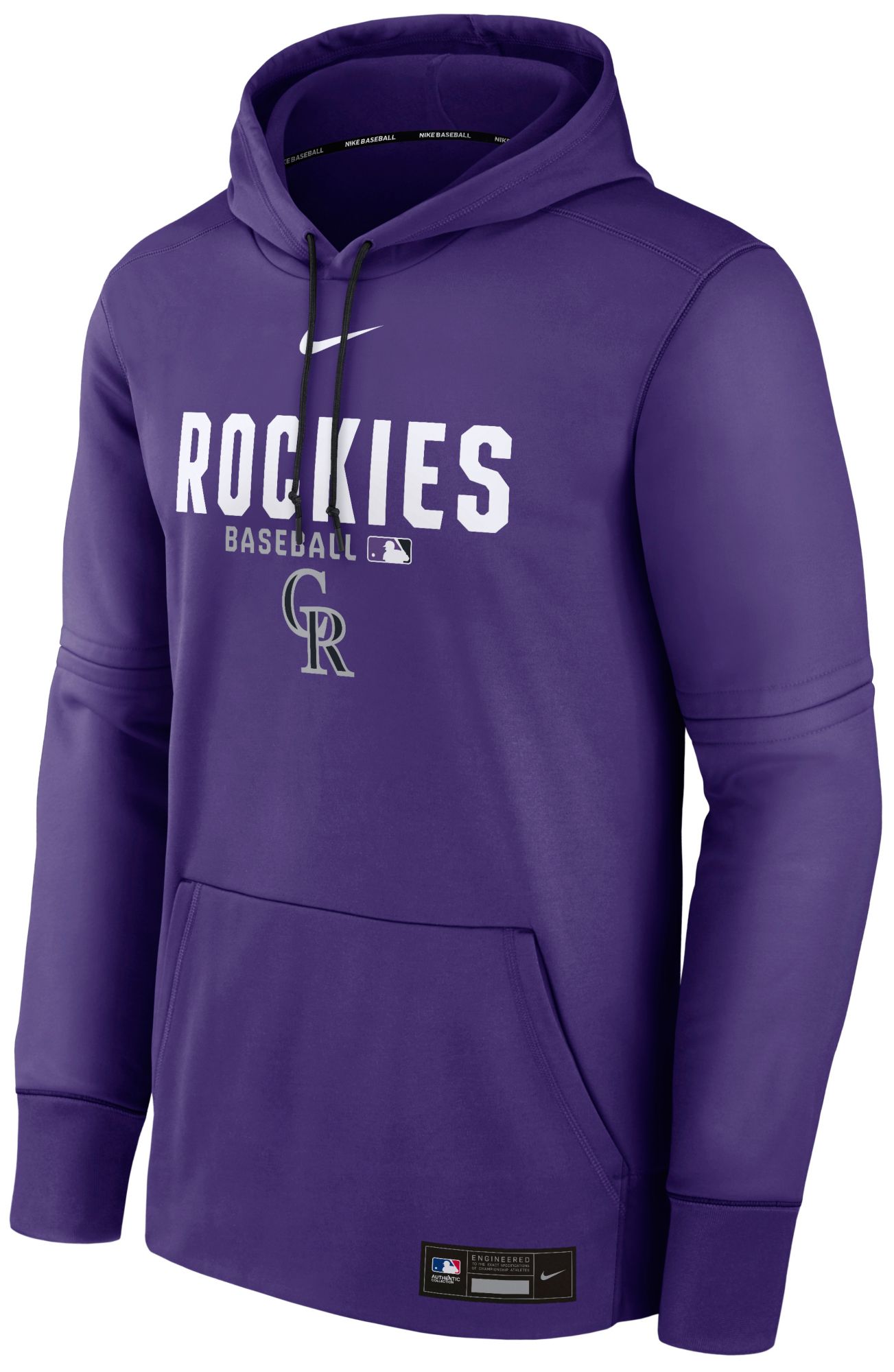 Nike Men's Colorado Rockies Purple Authentic Collection Therma Hoodie