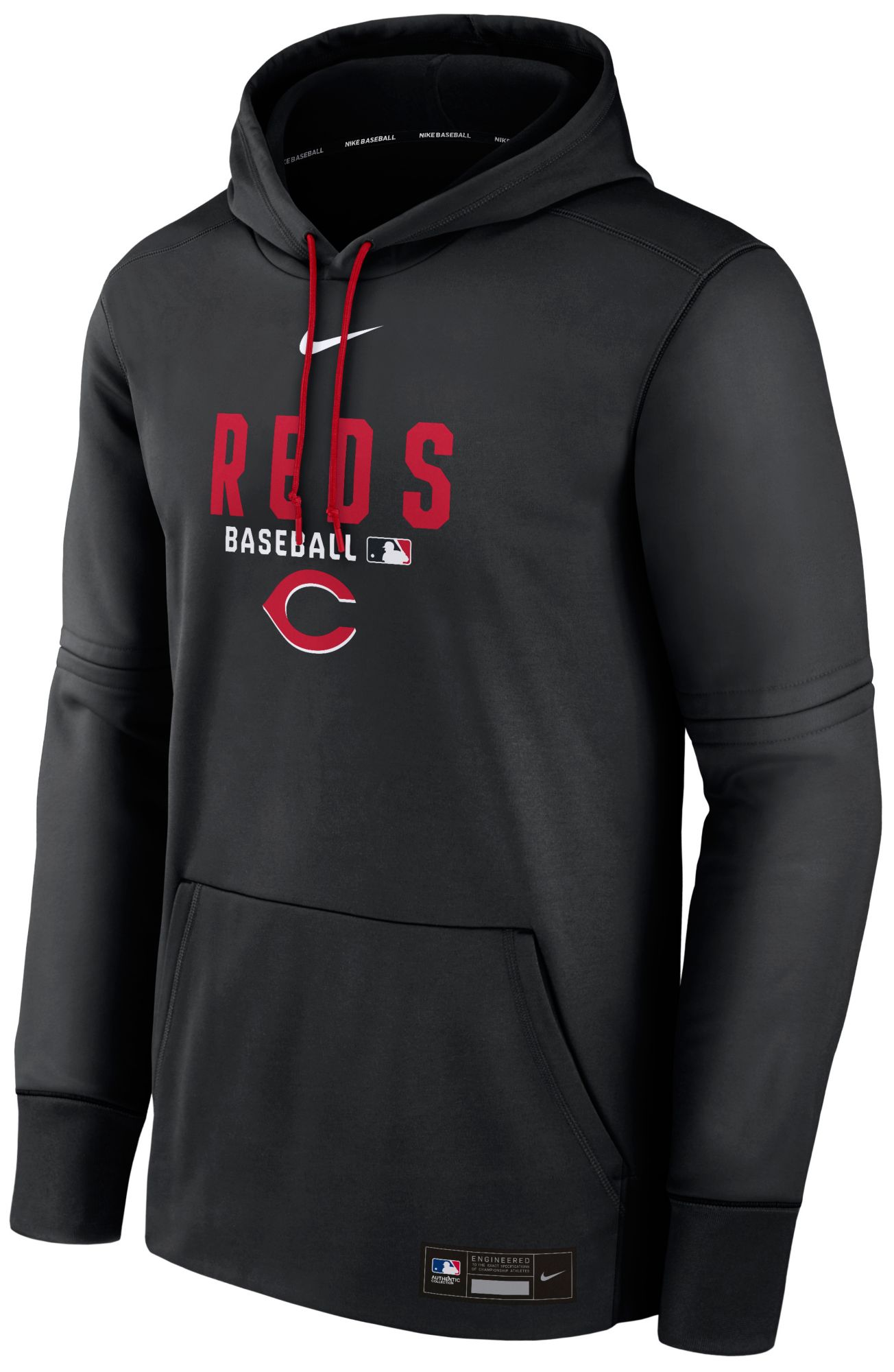 Nike Men's Cincinnati Reds Black Authentic Collection Therma Hoodie