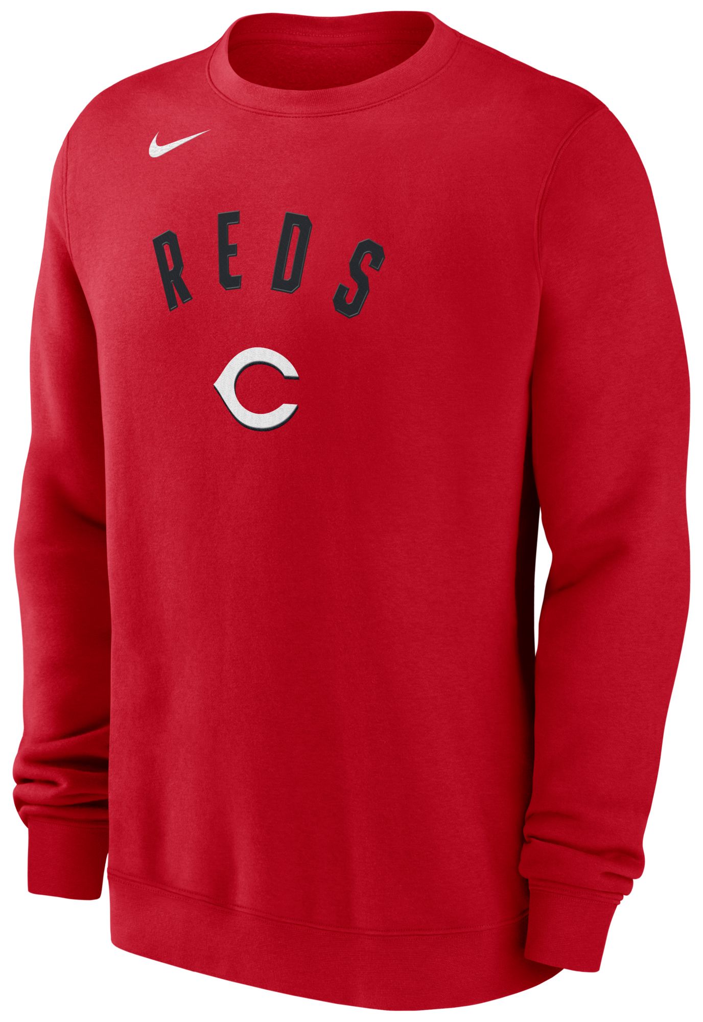 Nike Men's Cincinnati Reds Red Twill Club Crewneck Sweatshirt