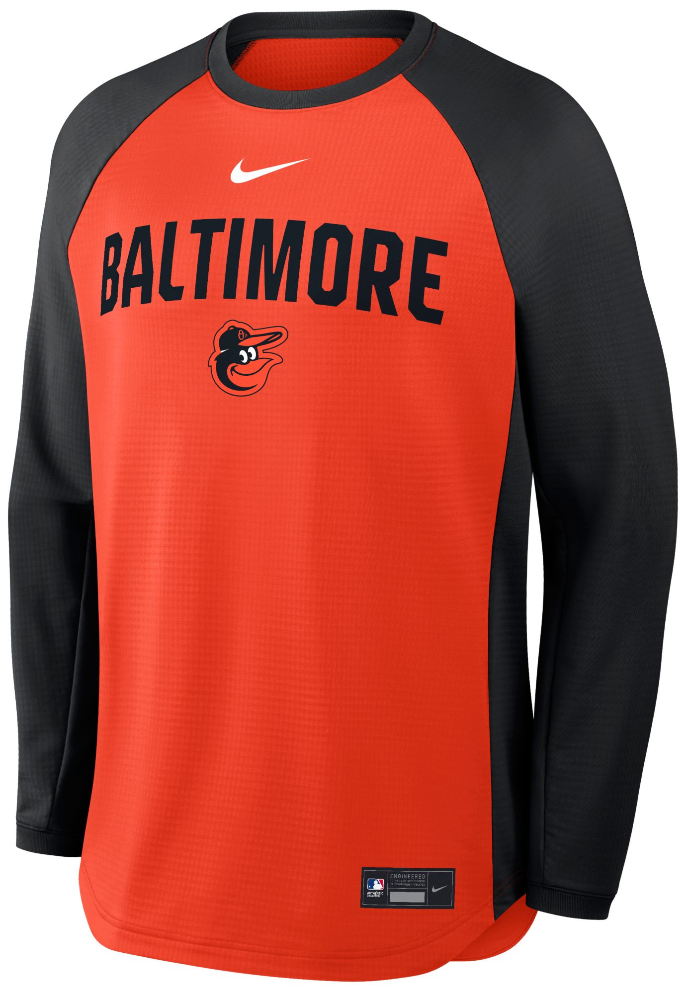 Nike Men's Baltimore Orioles Blue Authentic Collection Midweight Crewneck Sweatshirt