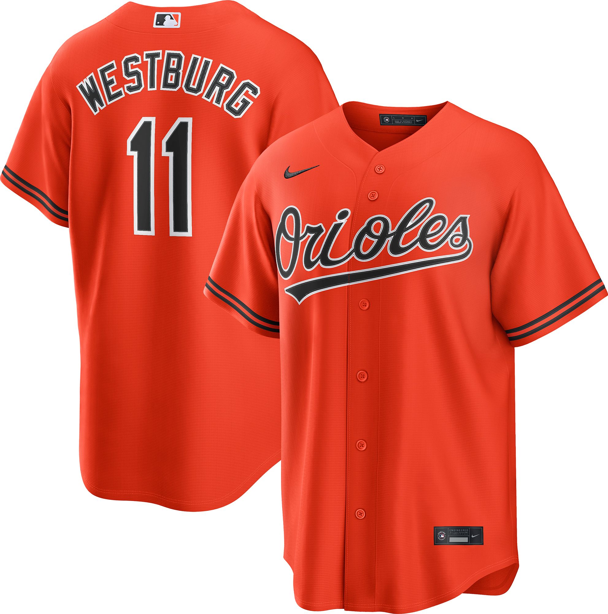Nike Men's Baltimore Orioles Jordan Westburg #11 Orange Alternate 2 Replica Jersey