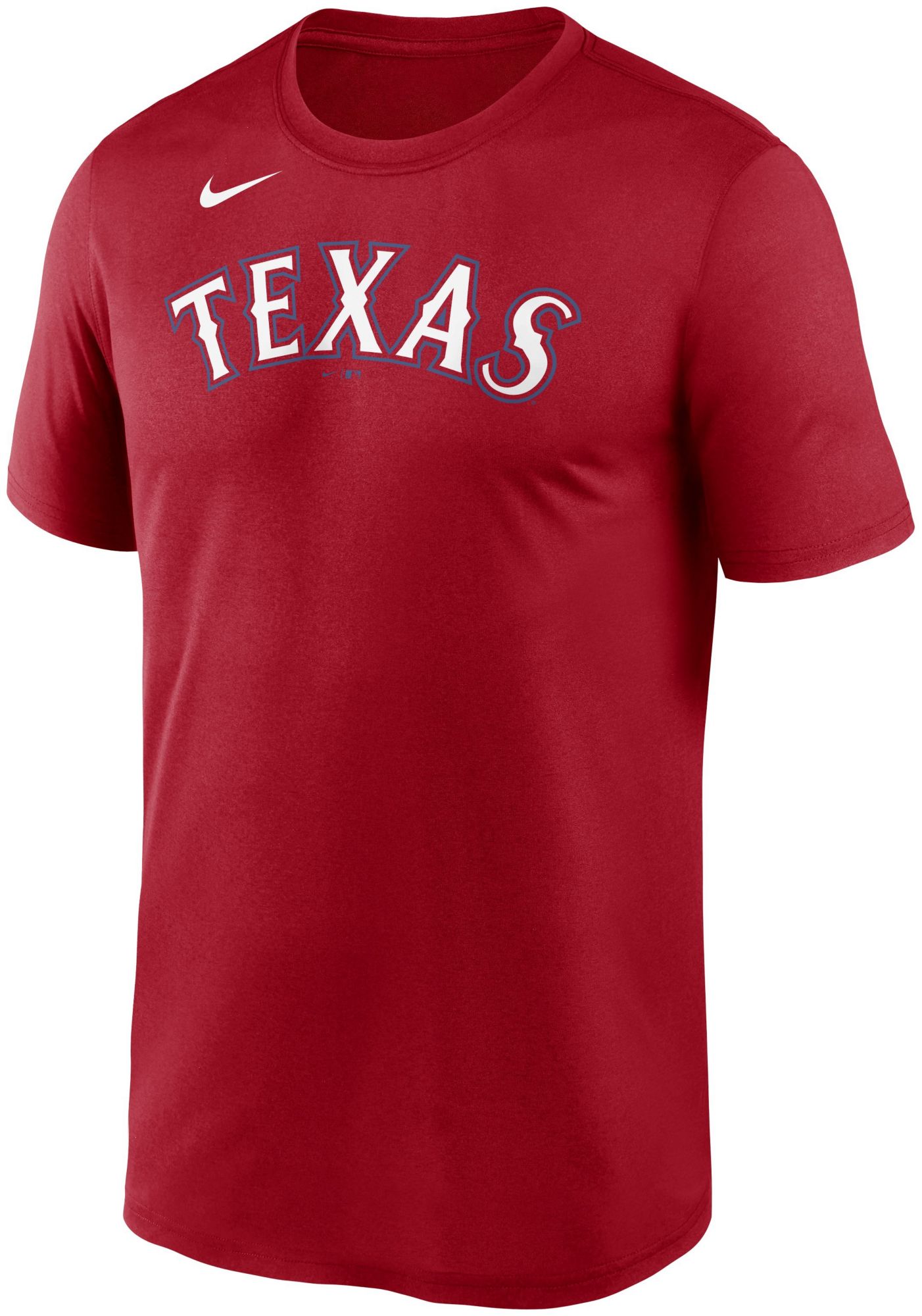 Nike Men's Texas Rangers Red Wordmark Legend T-Shirt