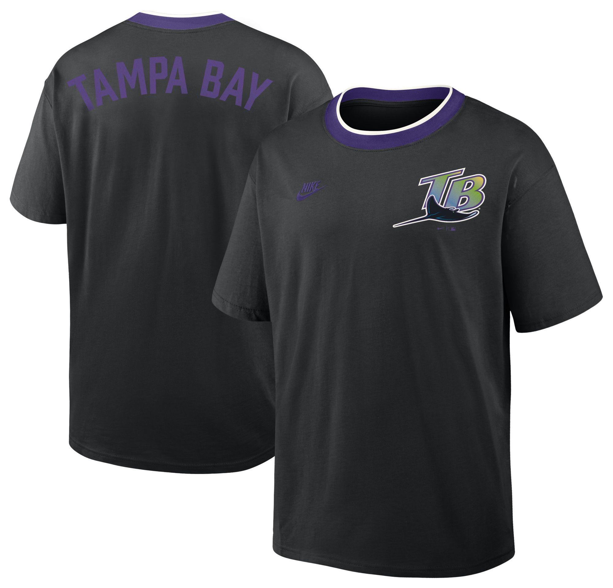 Nike Men's Tampa Bay Rays Black Cooperstown Air Fit T-Shirt