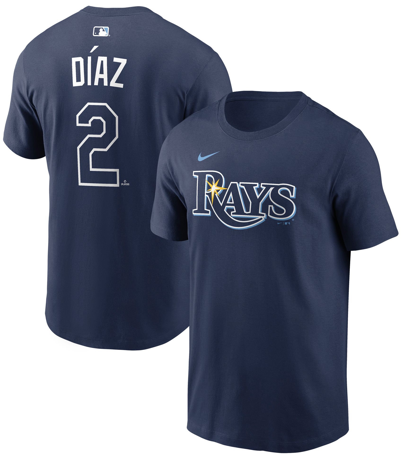 Nike Men's Tampa Bay Rays Yandy Díaz #2 Navy Home T-Shirt