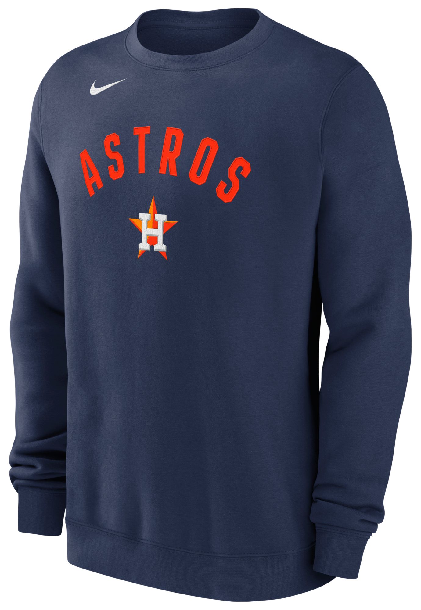 Nike Men's Houston Astros Navy Twill Club Crewneck Sweatshirt