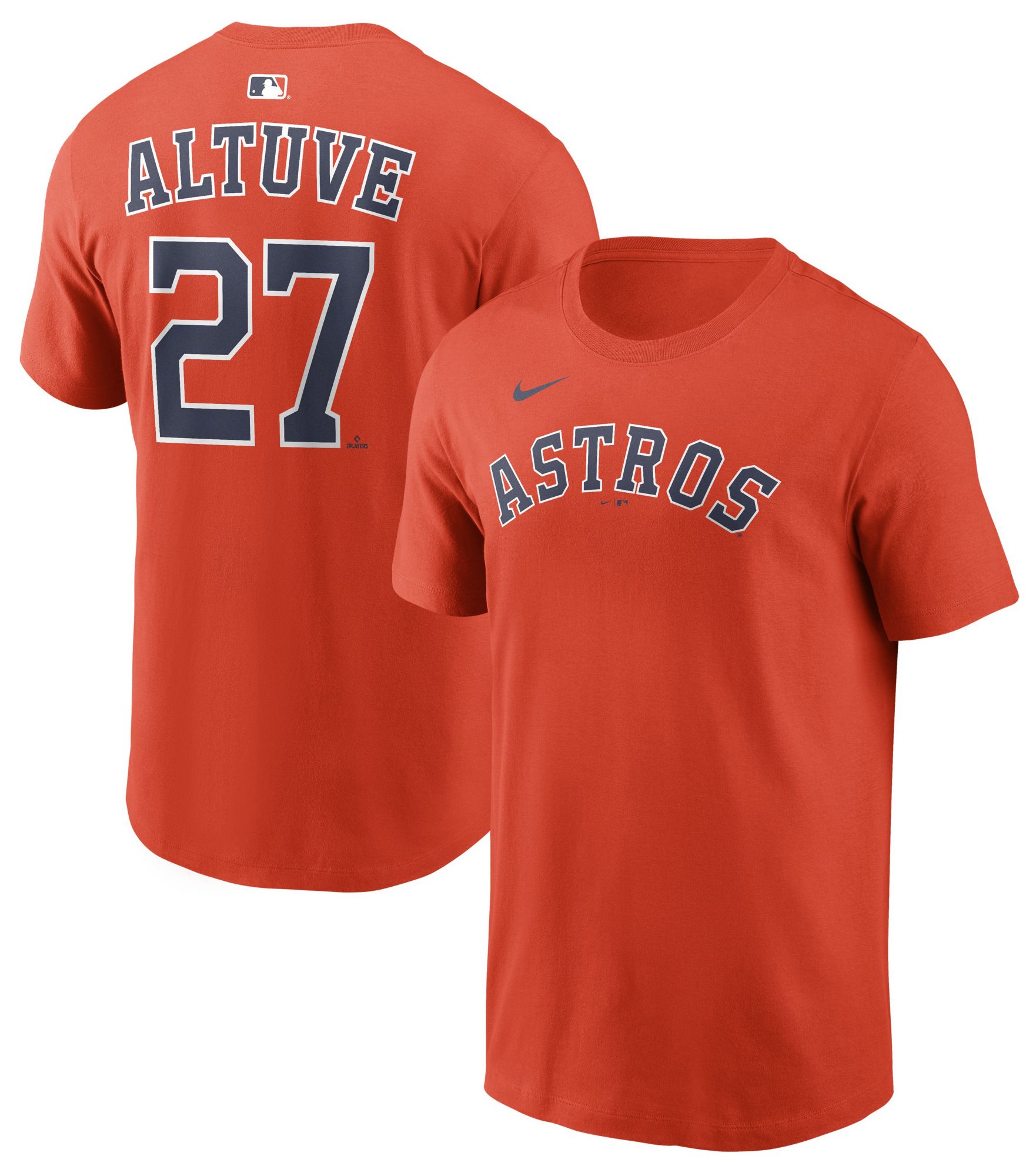 Nike Men's Houston Astros Jose Altuve #27 Orange Home T-Shirt