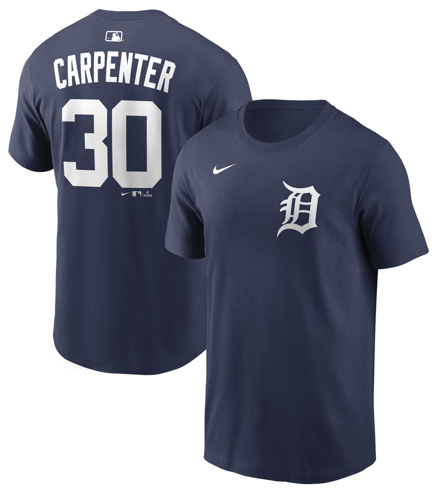 Nike Men's Detroit Tigers Kerry Carpenter #30 Navy Home T-Shirt