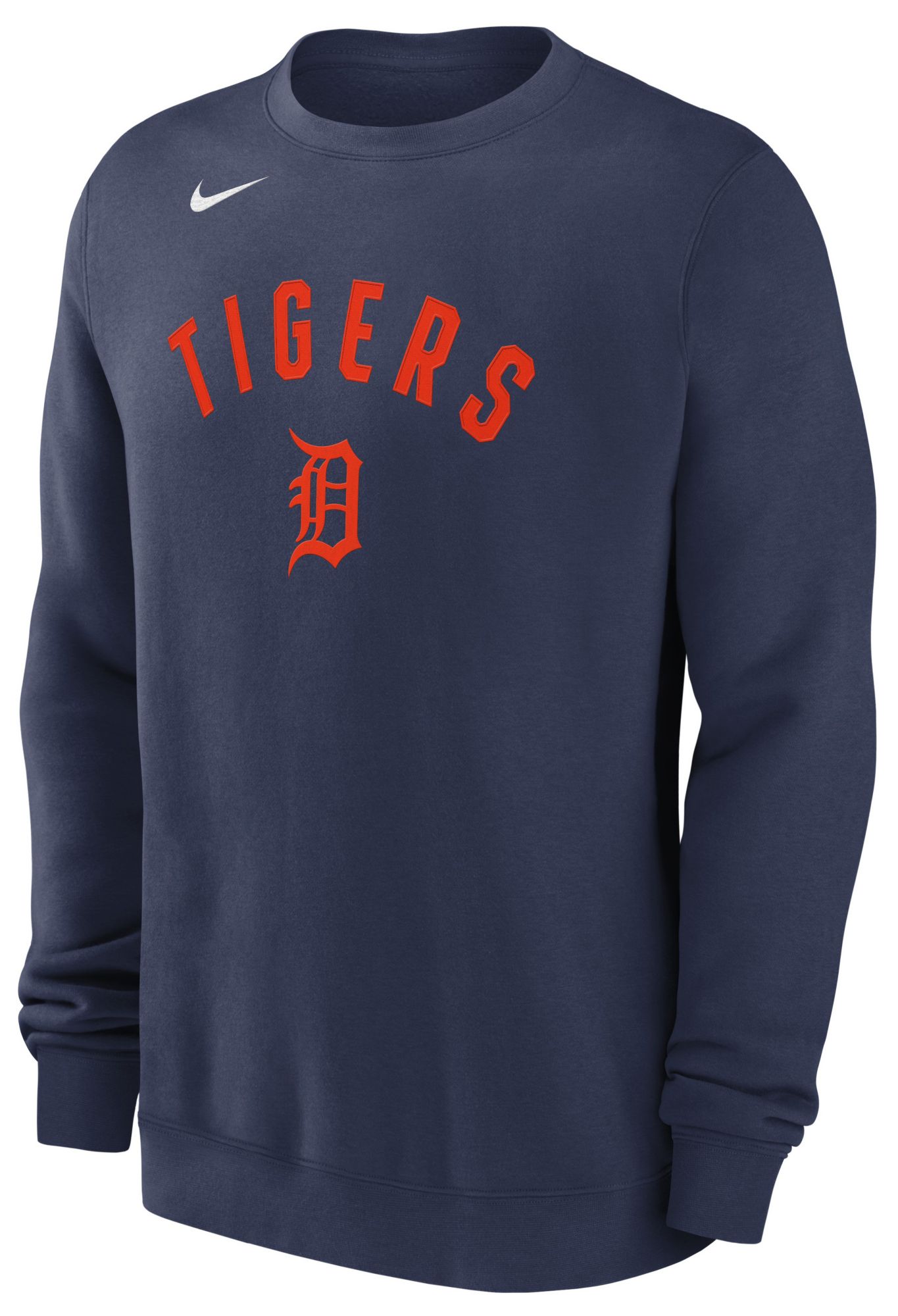 Nike Men's Detroit Tigers Navy Twill Club Crewneck Sweatshirt
