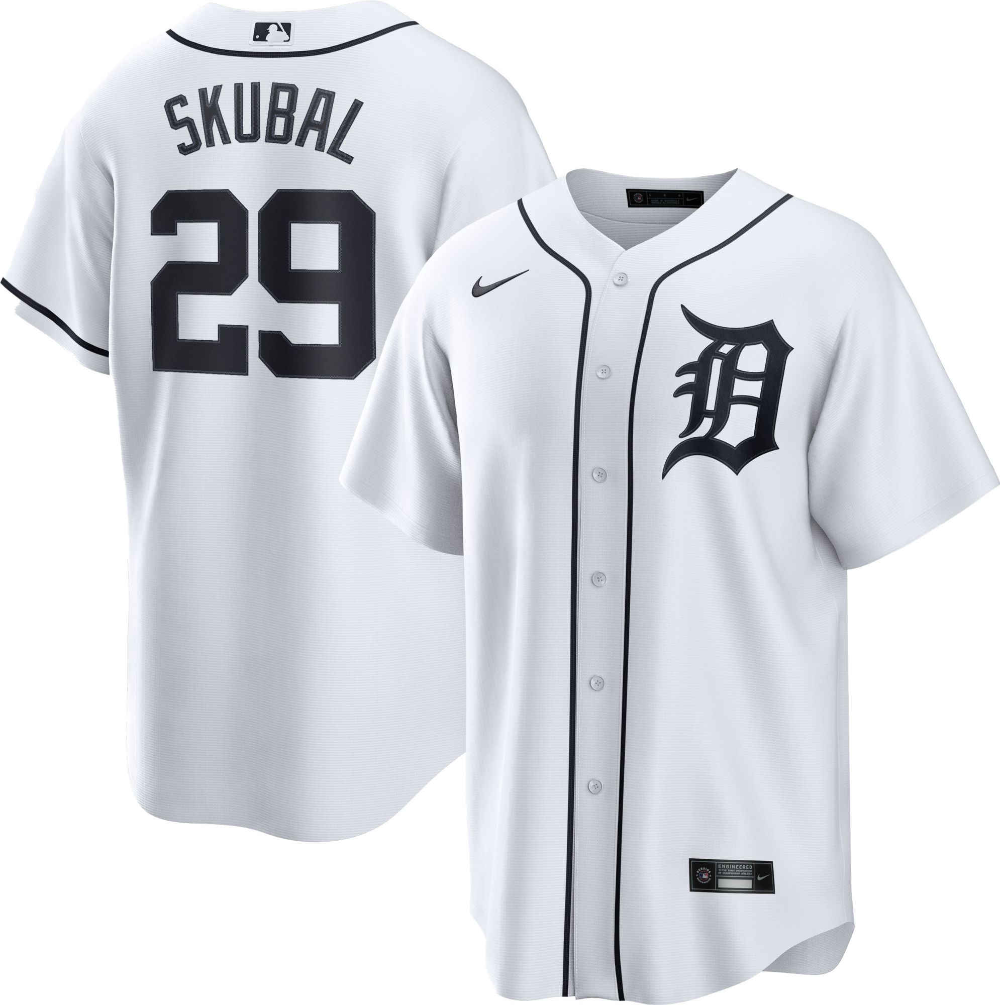 Nike Men's Detroit Tigers Tarik Skubal #29 White Home Replica Jersey