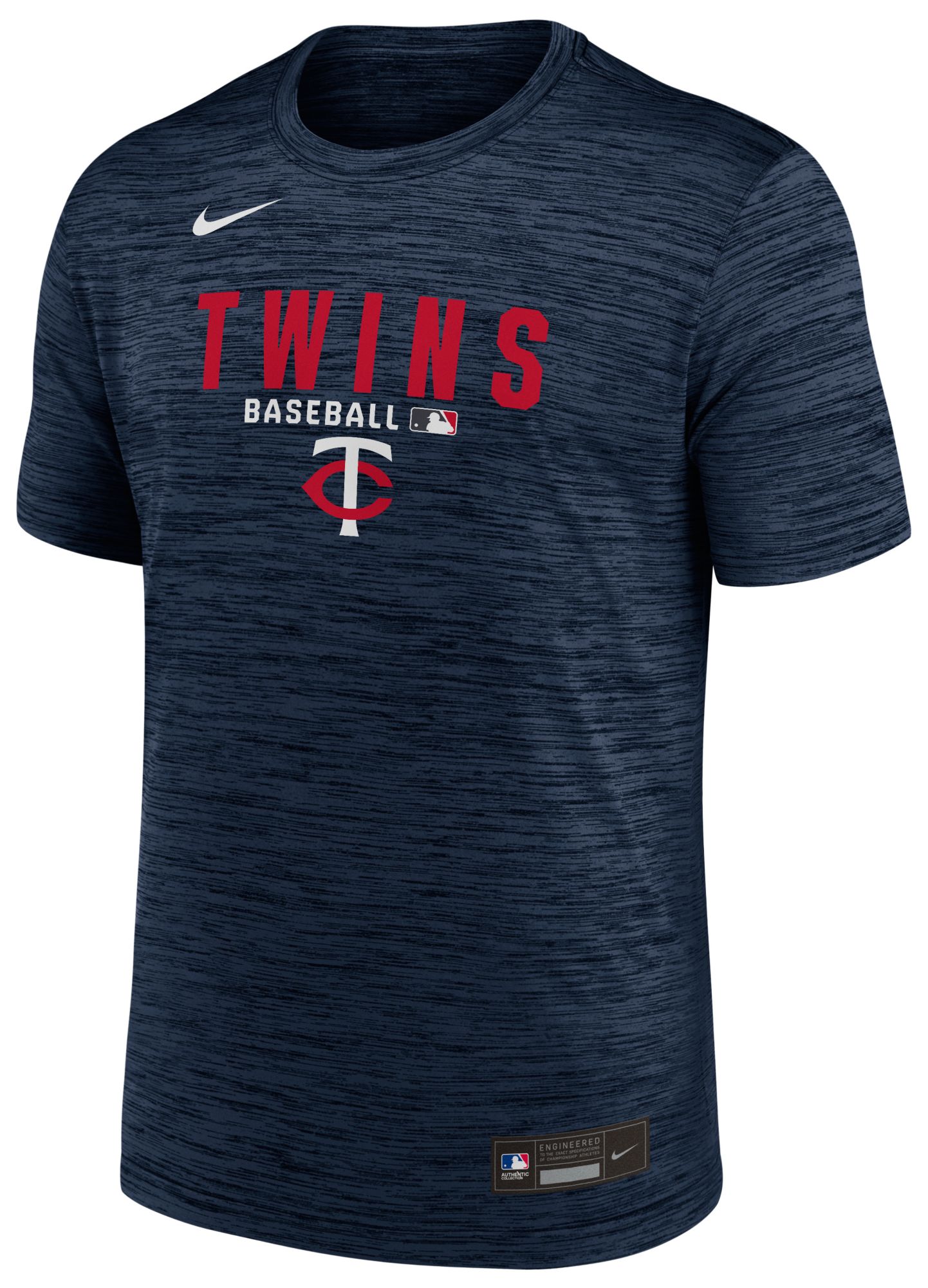 Nike Men's Minnesota Twins Blue Authentic Collection Velocity T-Shirt