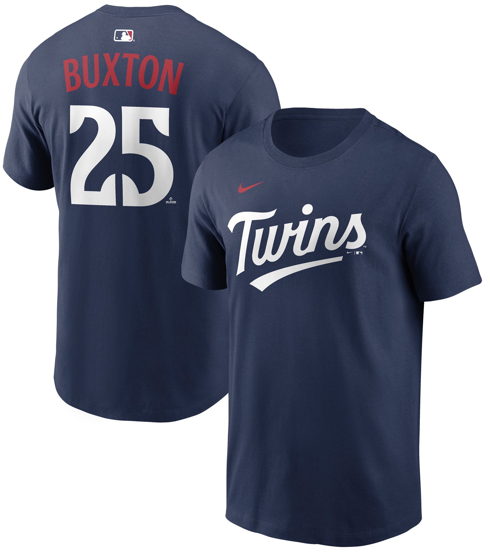 Nike Men's Minnesota Twins Byron Buxton #25 Navy Home T-Shirt