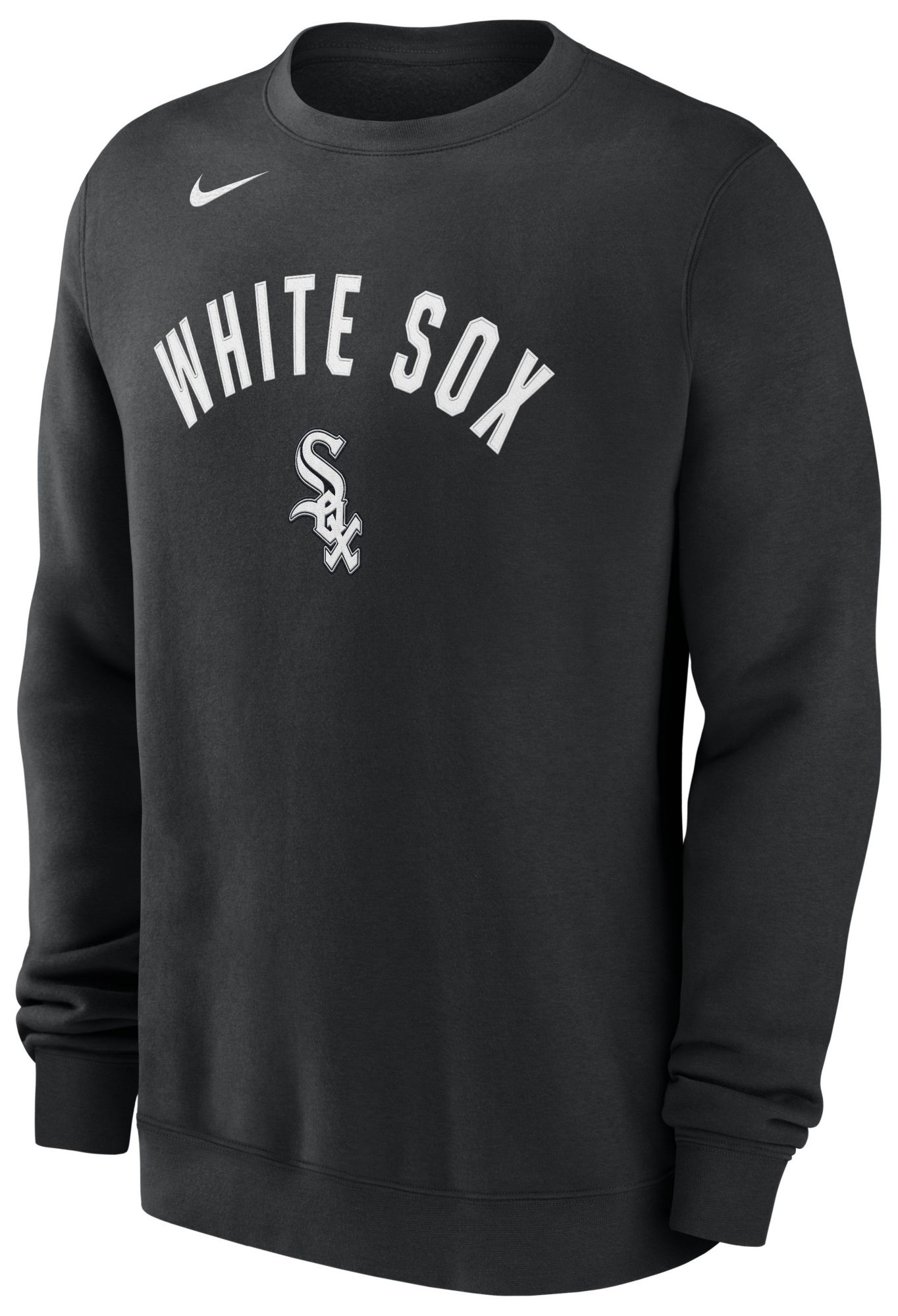 Nike Men's Chicago White Sox Black Twill Club Crewneck Sweatshirt