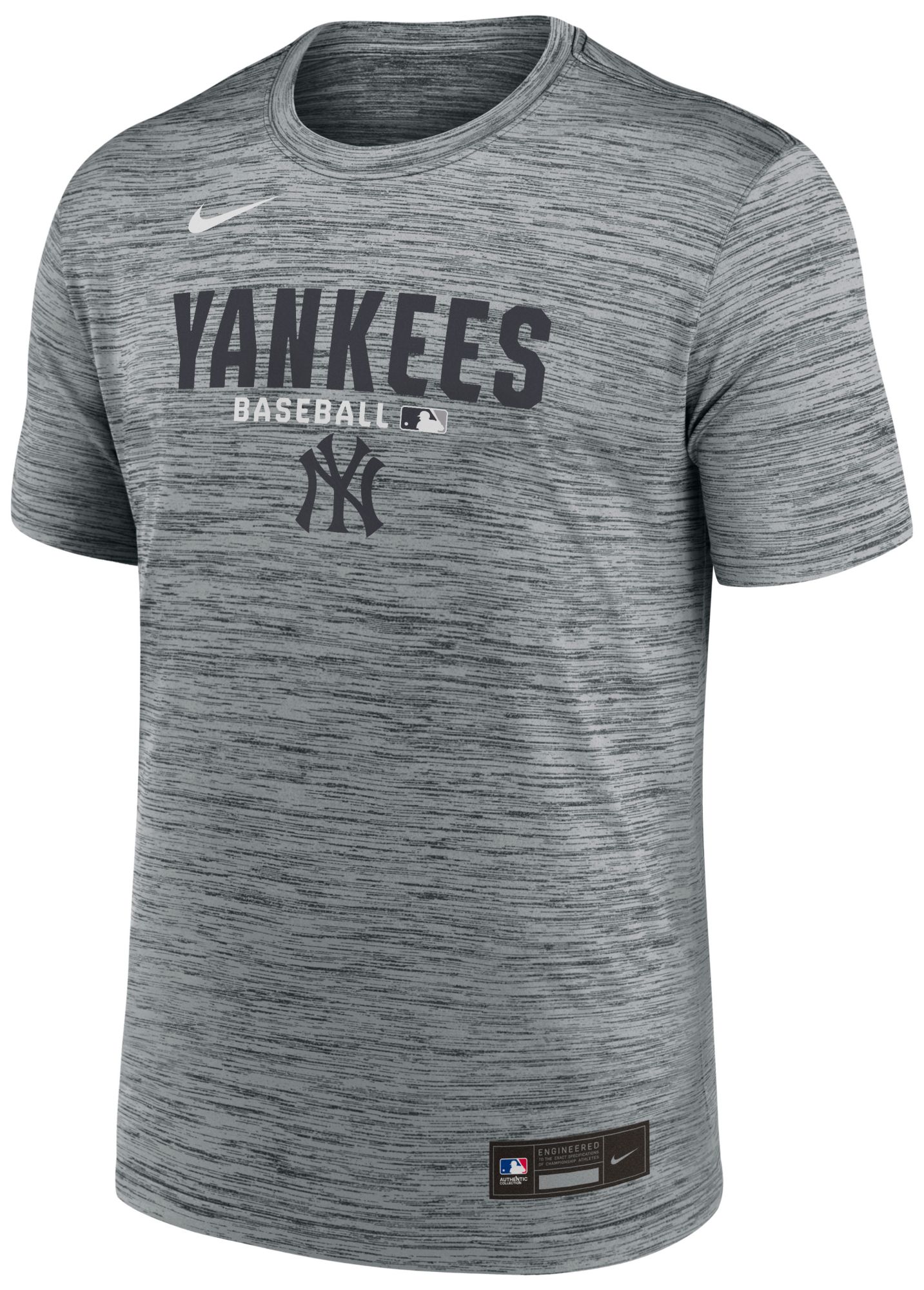 Nike Men's New York Yankees Gray Authentic Collection Velocity T-Shirt