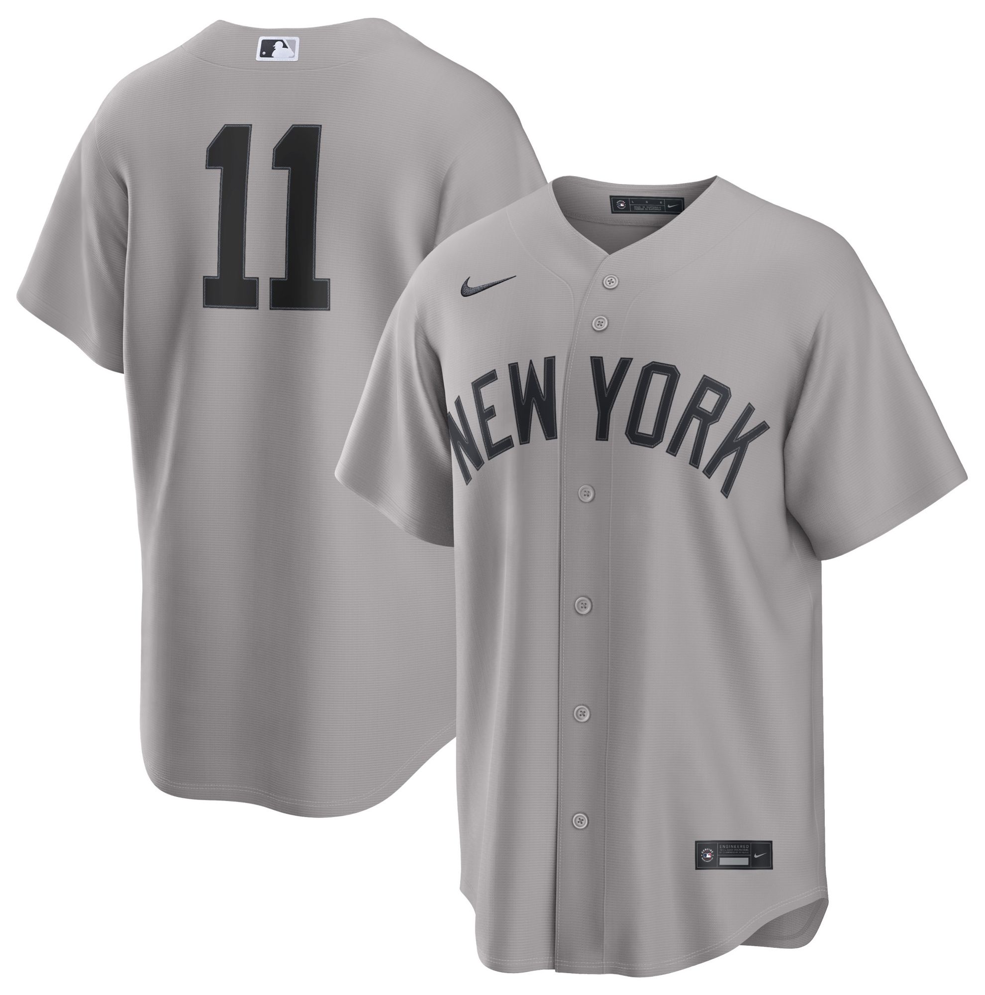 Nike Men's New York Yankees Gray Anthony Volpe #11 Road Replica Jersey