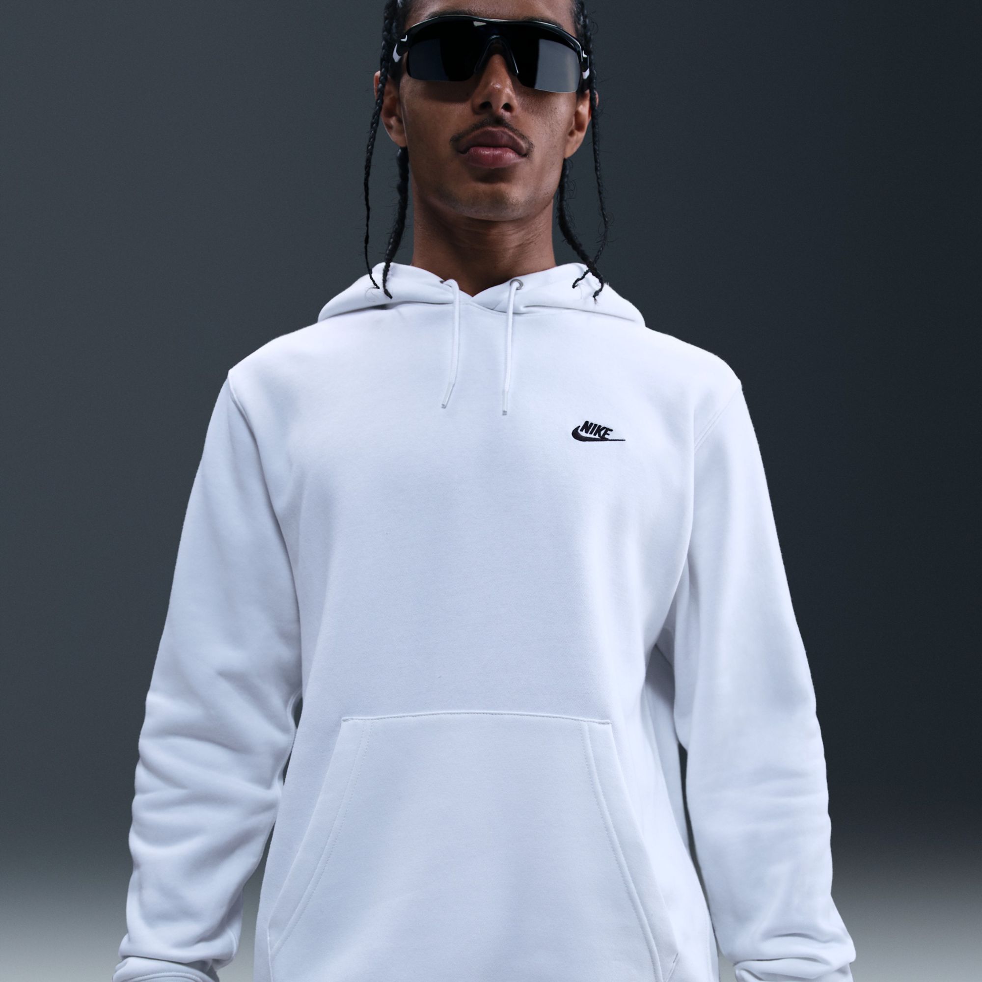 Nike Men's Club Fleece Hoodie White thumbnail