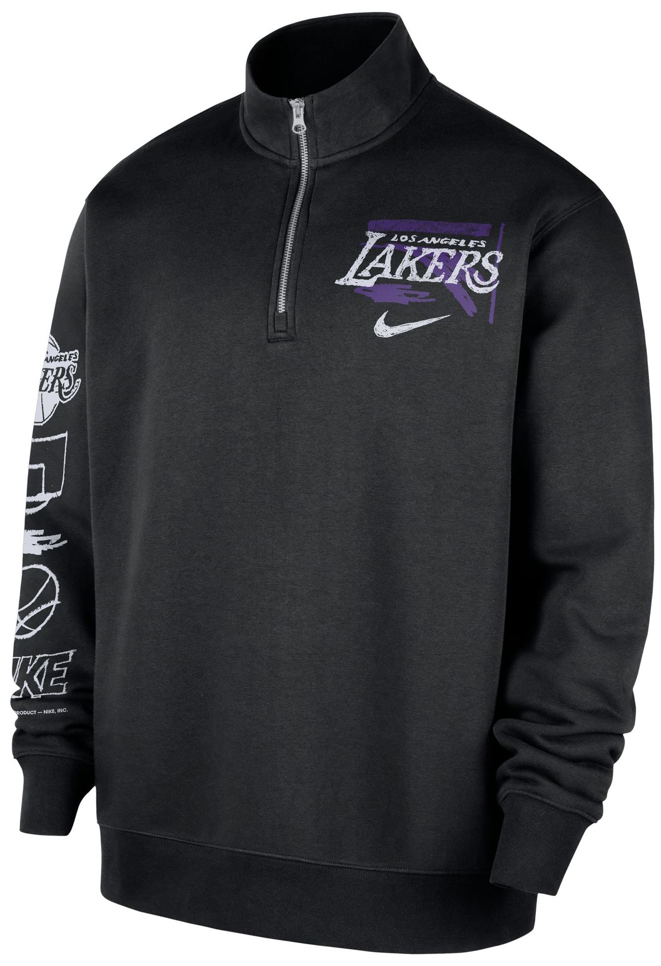 Nike Men's Los Angeles Lakers Black 1/2-Zip Club Top