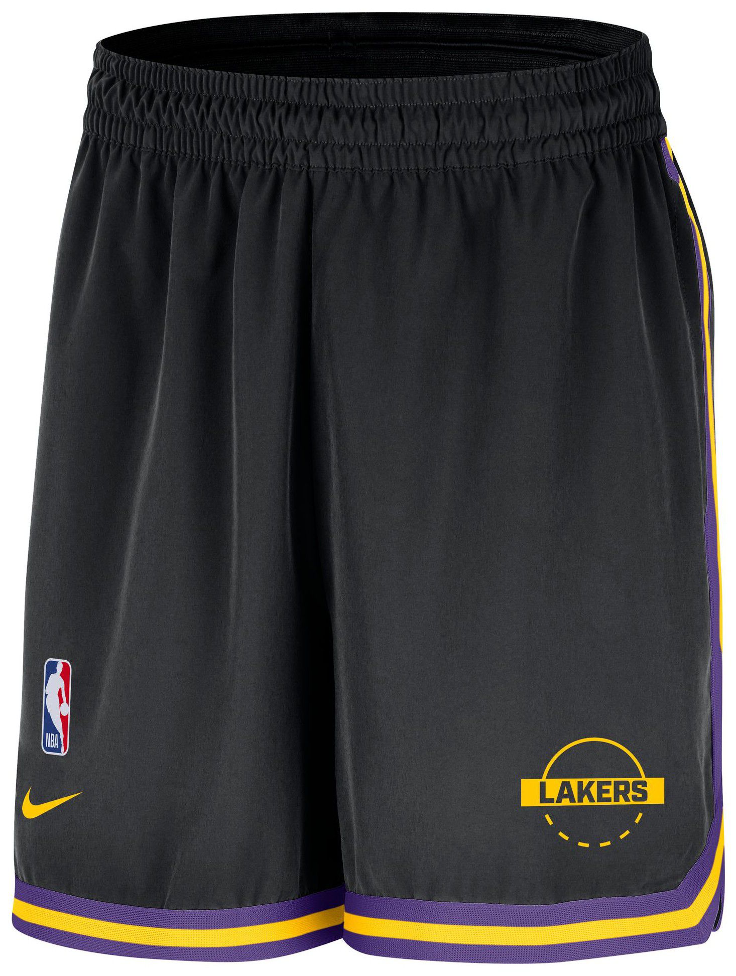 Nike Men's Los Angeles Lakers Black On Court Practice DNA 6 Short