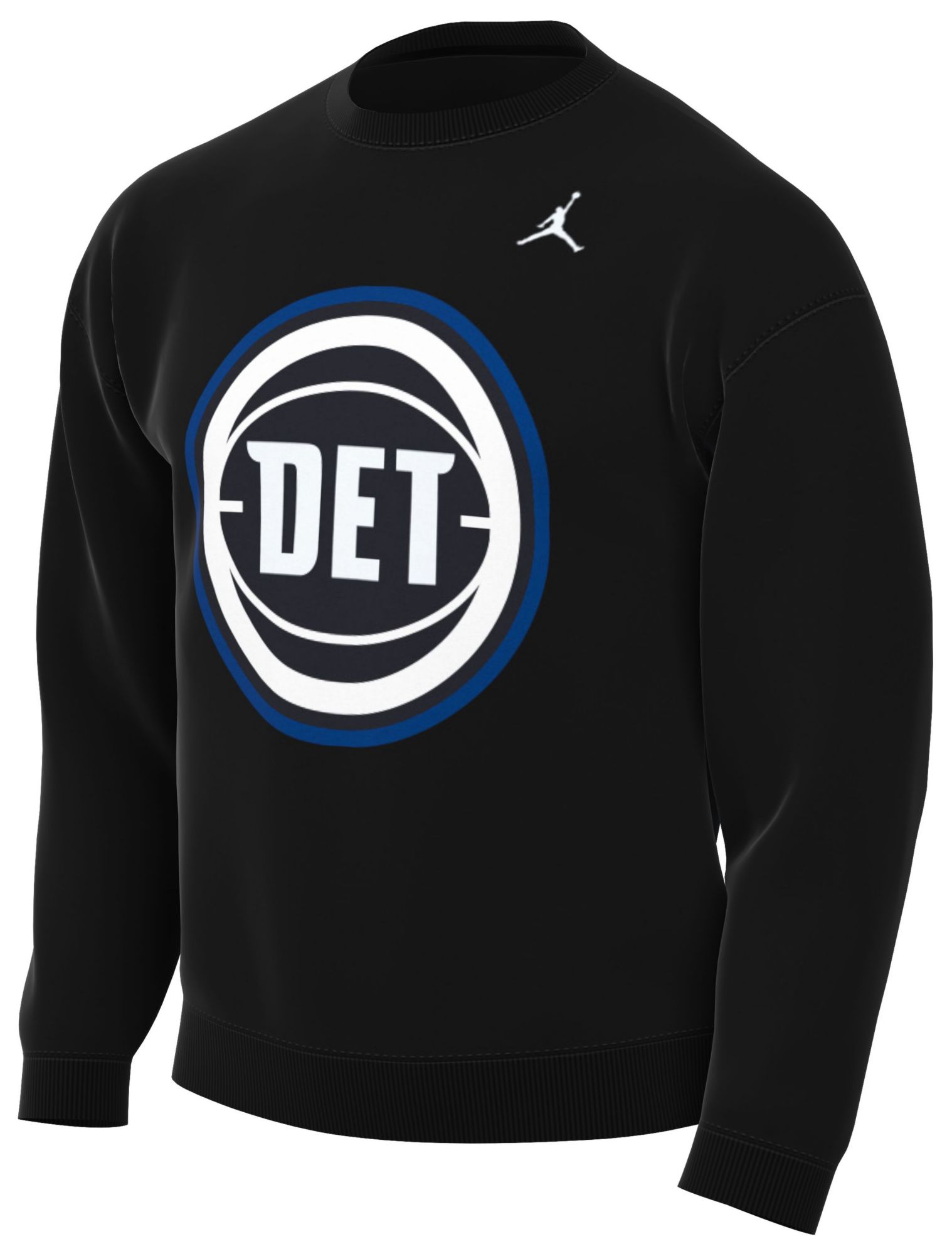 Jordan Men's Detroit Pistons Black Statement Logo Crewneck Sweatshirt