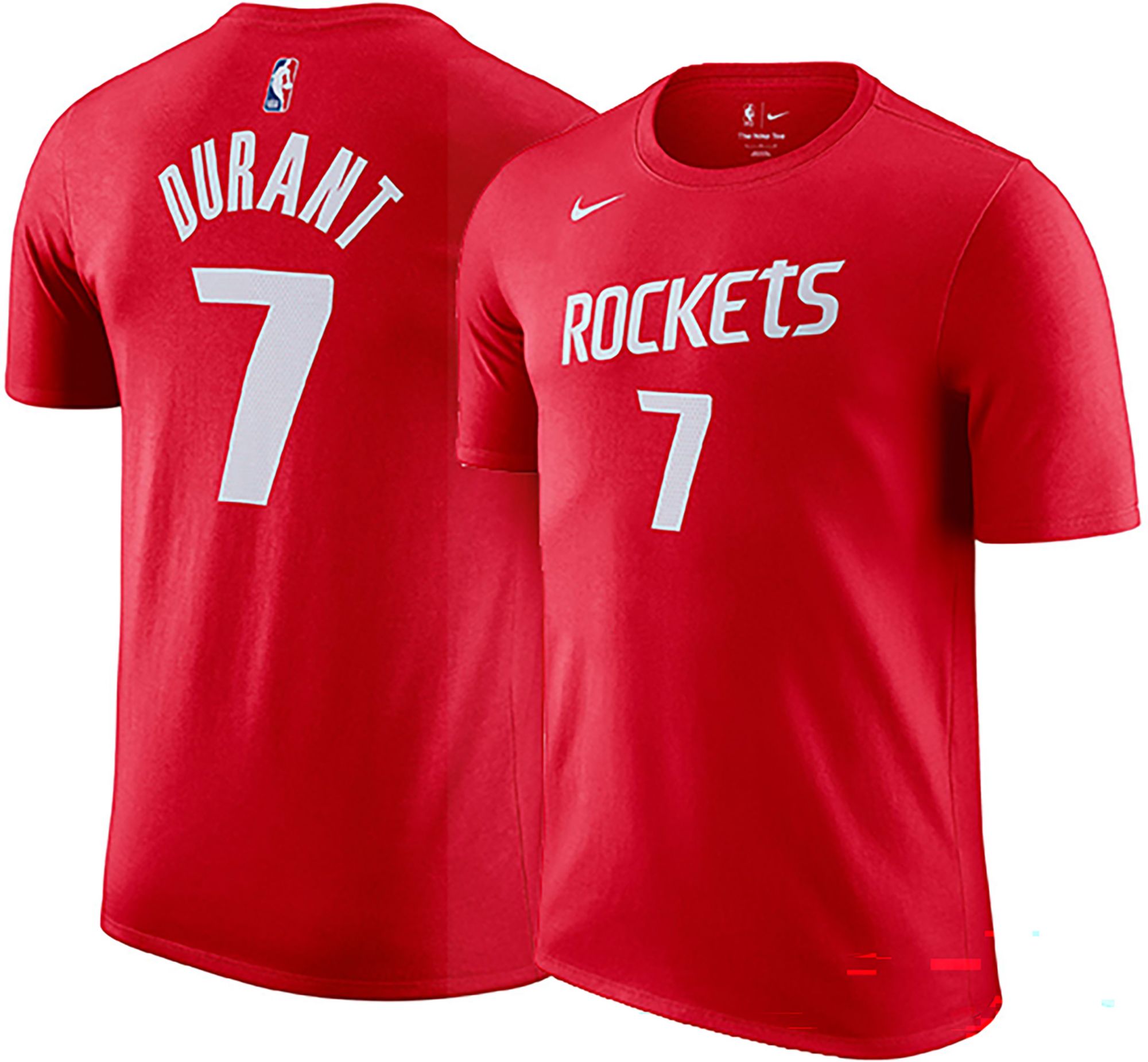 Nike Mens Kevin Durant NBA Houston Rockets Name & Number T-Shirt - - Red Size L