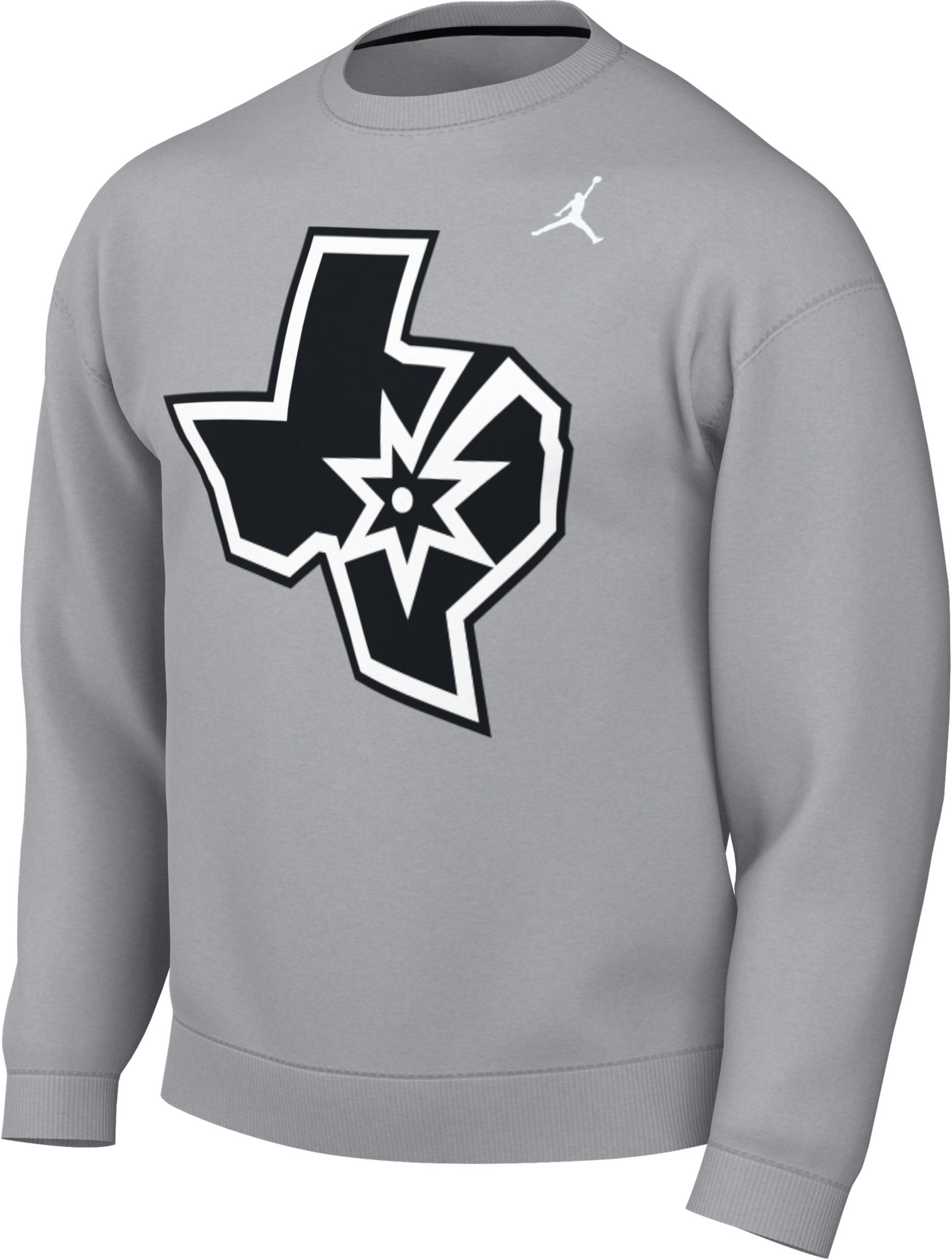 Jordan Men's San Antonio Spurs Grey Statement Logo Crewneck Sweatshirt
