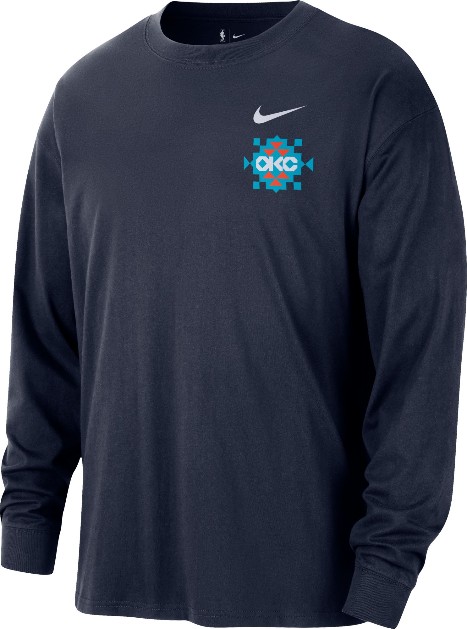 Nike Adult 2025-26 City Edition Oklahoma City Thunder Logo Long Sleeve Shirt