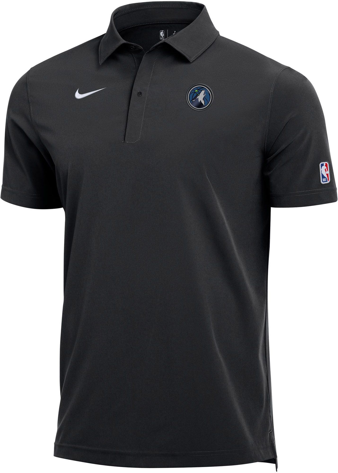Nike Men's Minnesota Timberwolves Black Logo Staff Polo