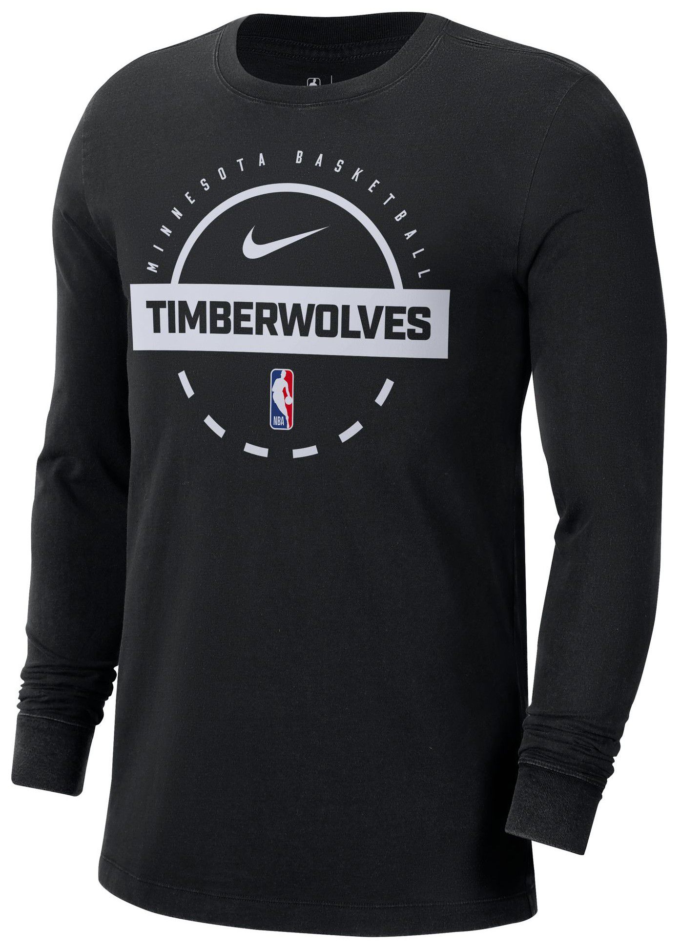 Nike Men's Minnesota Timberwolves Black On Court Practice Long Sleeve T-Shirt