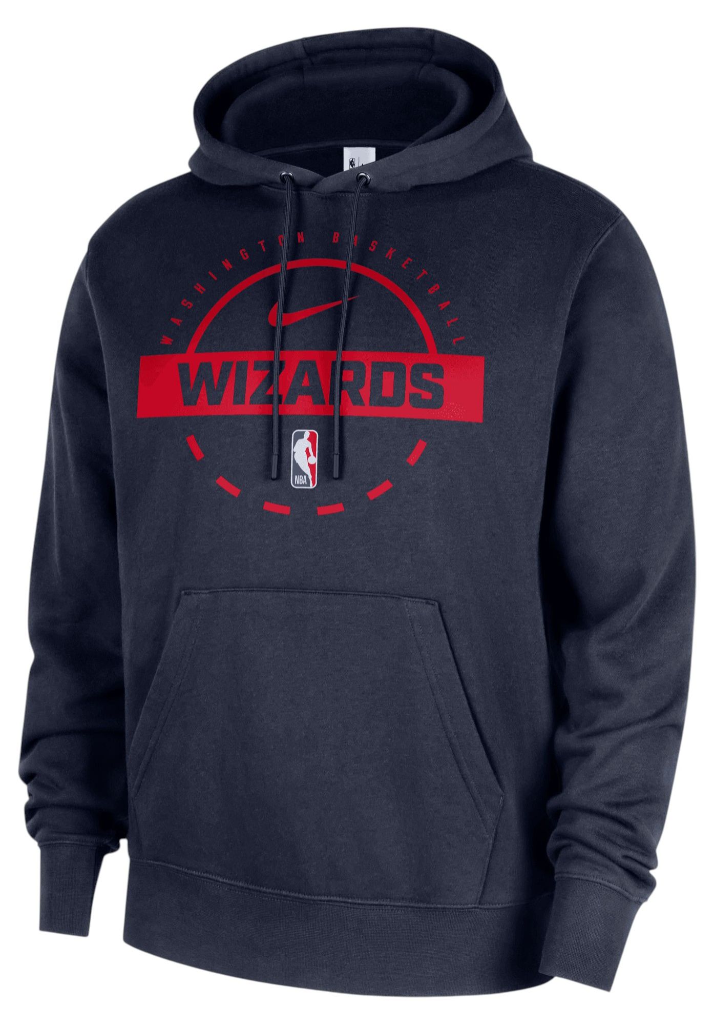 Nike Men's Washington Wizards Navy On Court Practice Club Pullover Hoodie