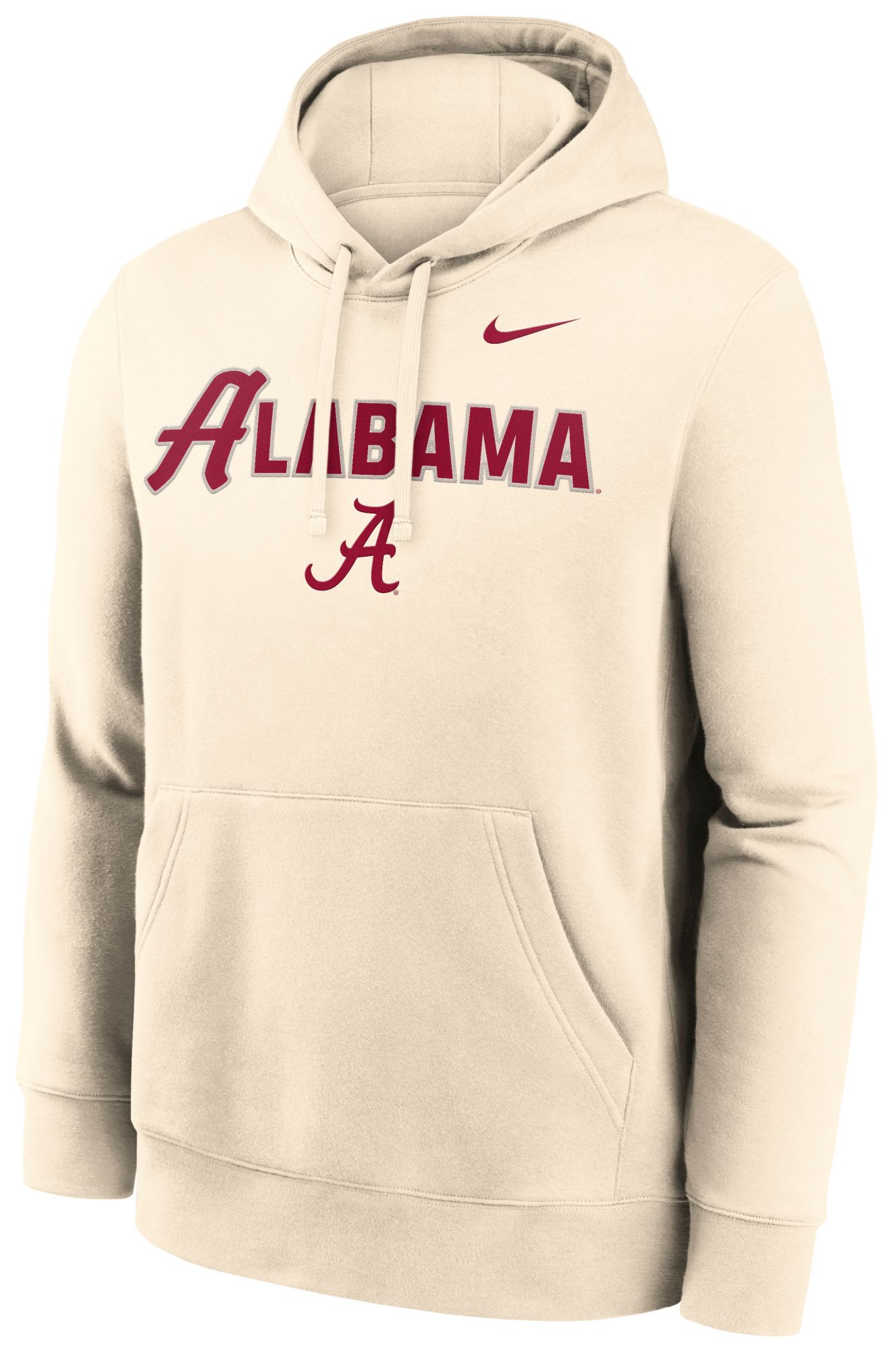Nike Men's Alabama Crimson Tide Natural Club Fleece Tackle Twill Hoodie