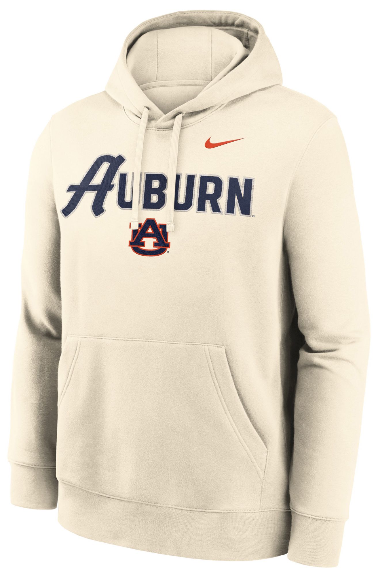 Nike Adult Auburn Tigers Twill Club Natural Pullover Hoodie, Men's