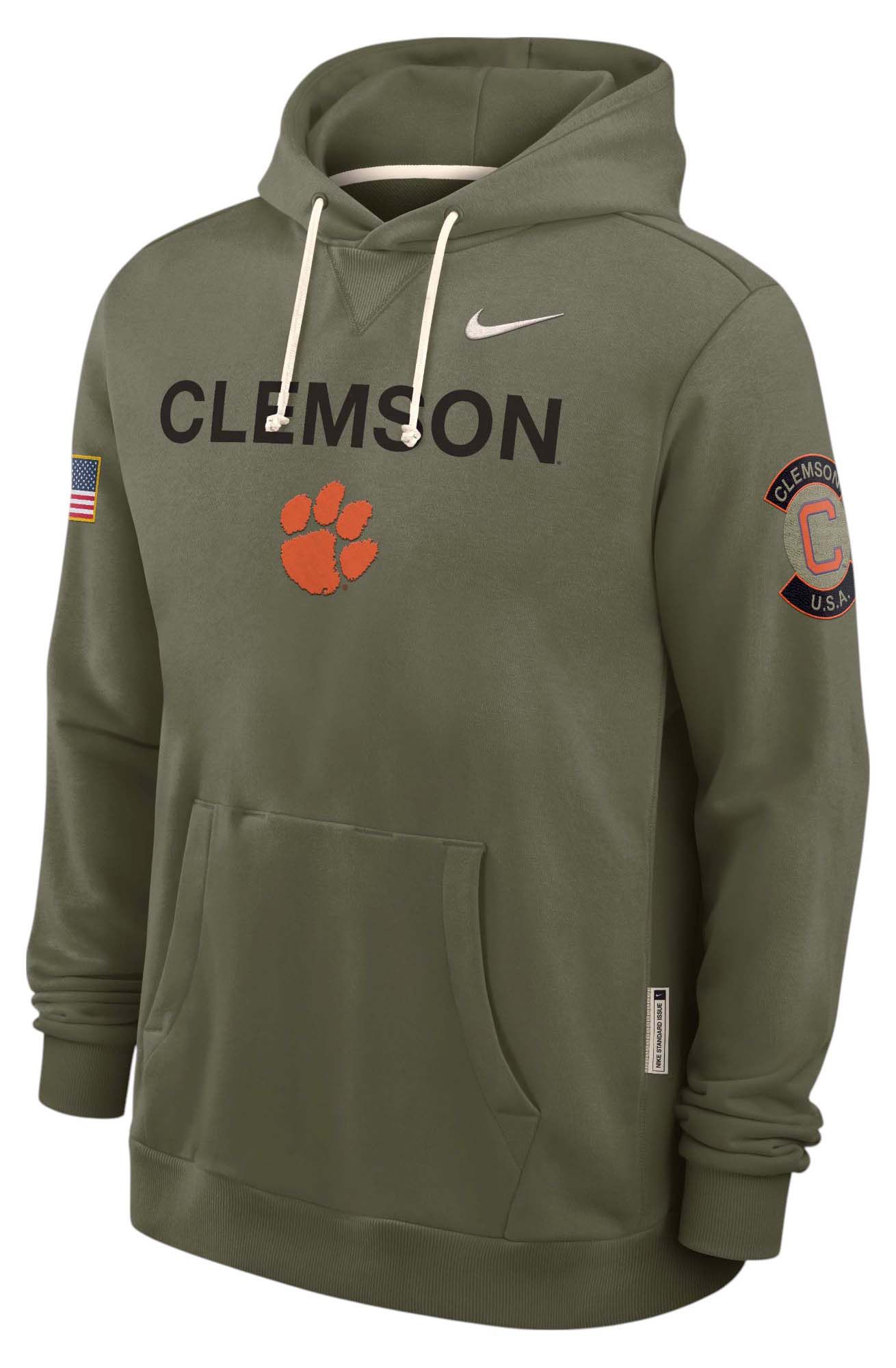 Nike Men's Clemson Tigers Medium Olive 2025 Military Appreciation Pullover Hoodie