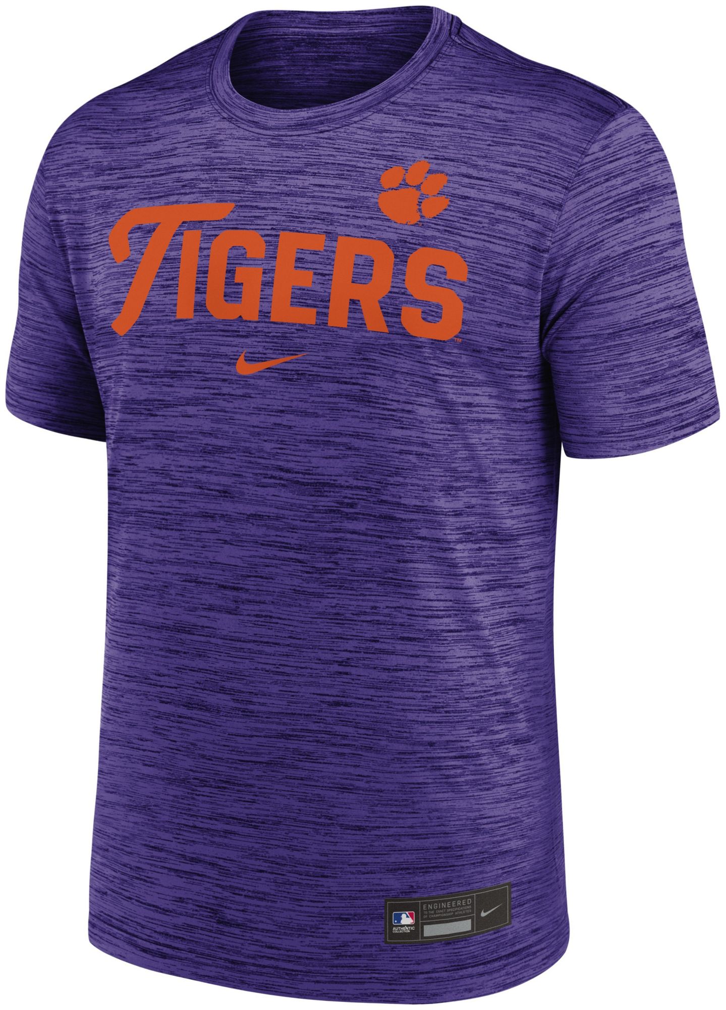 Nike Men's Clemson Tigers New Orchid Script Heathered Legend T-Shirt